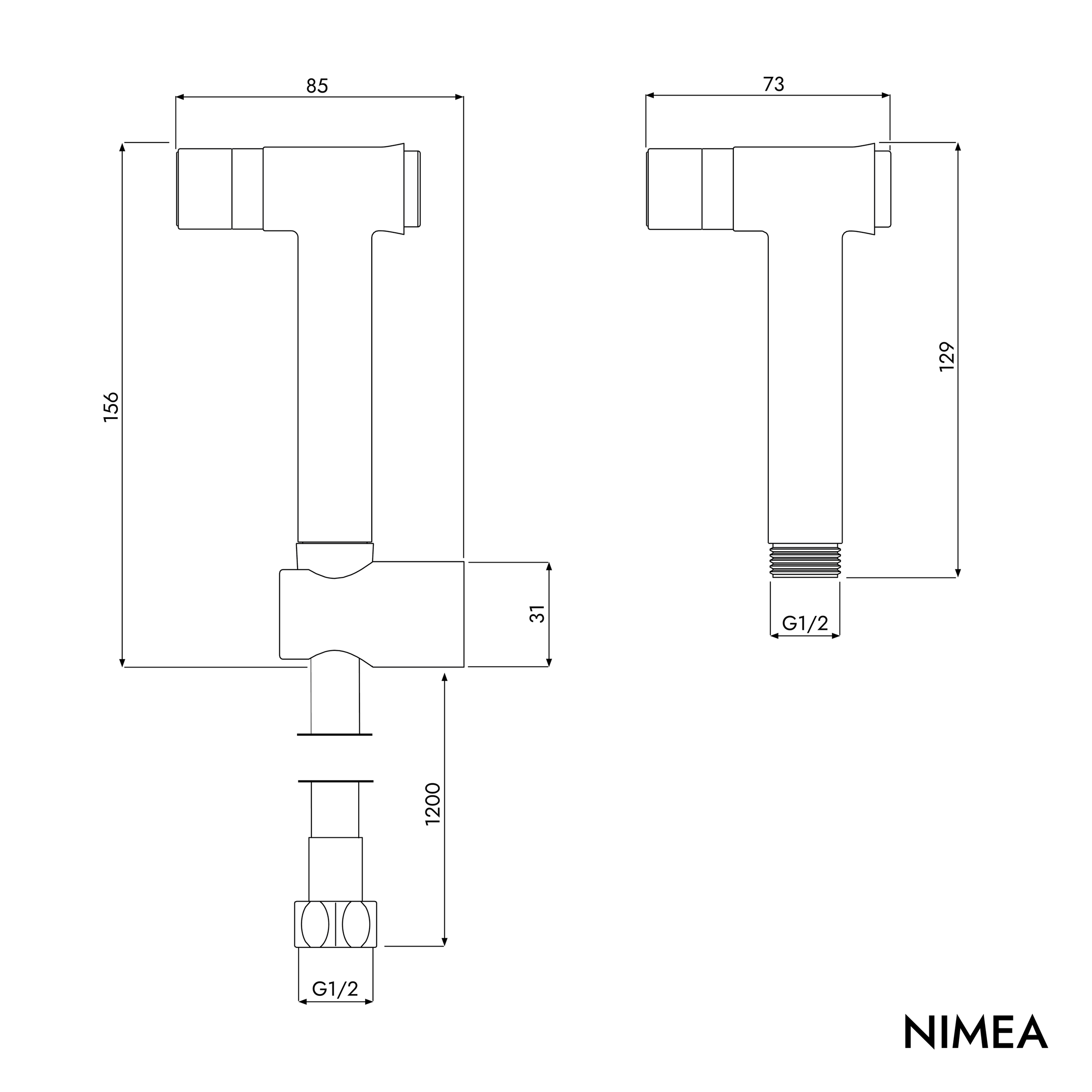 Bidet hand shower set NIMEA