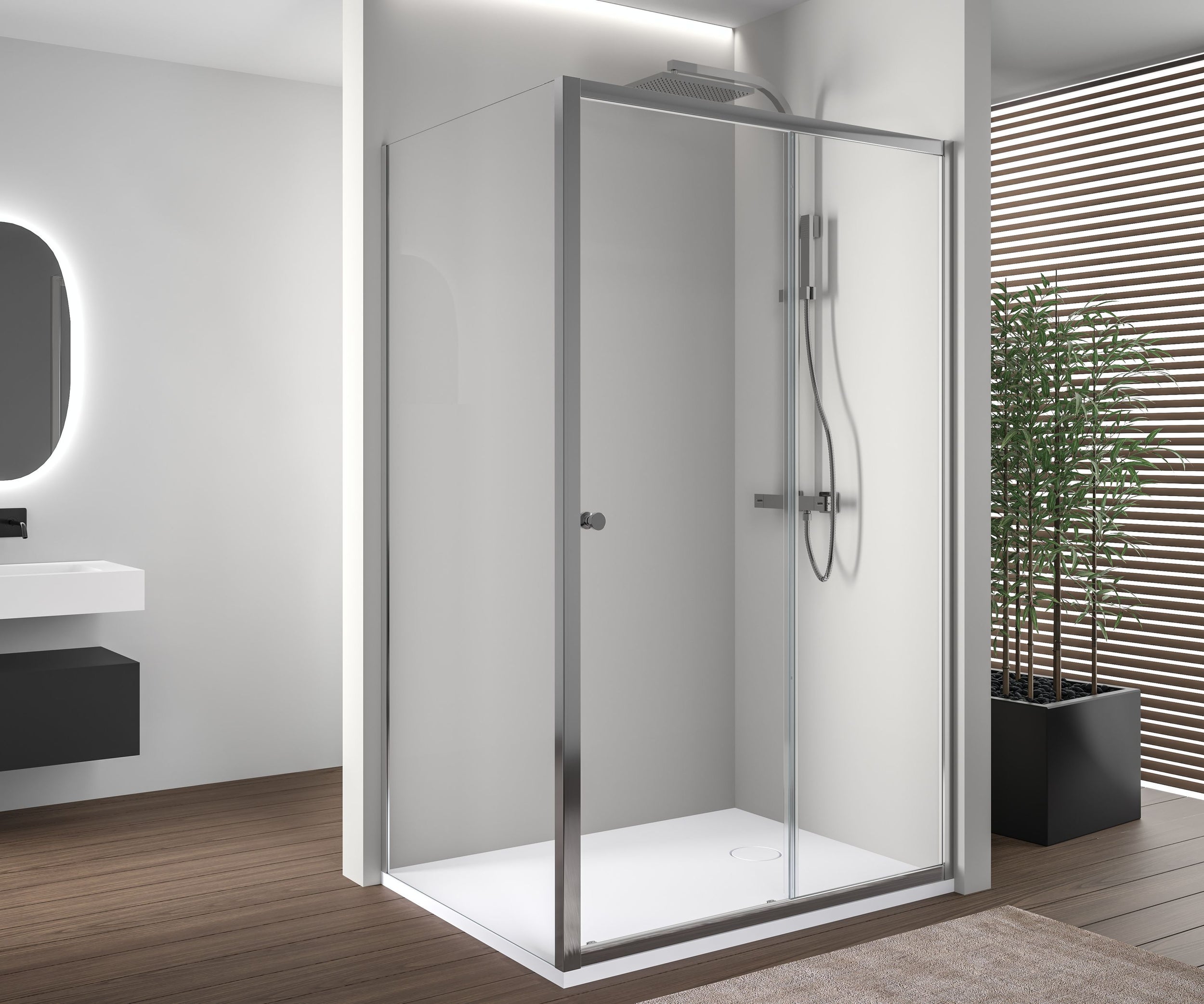 Corner shower with sliding door NT504