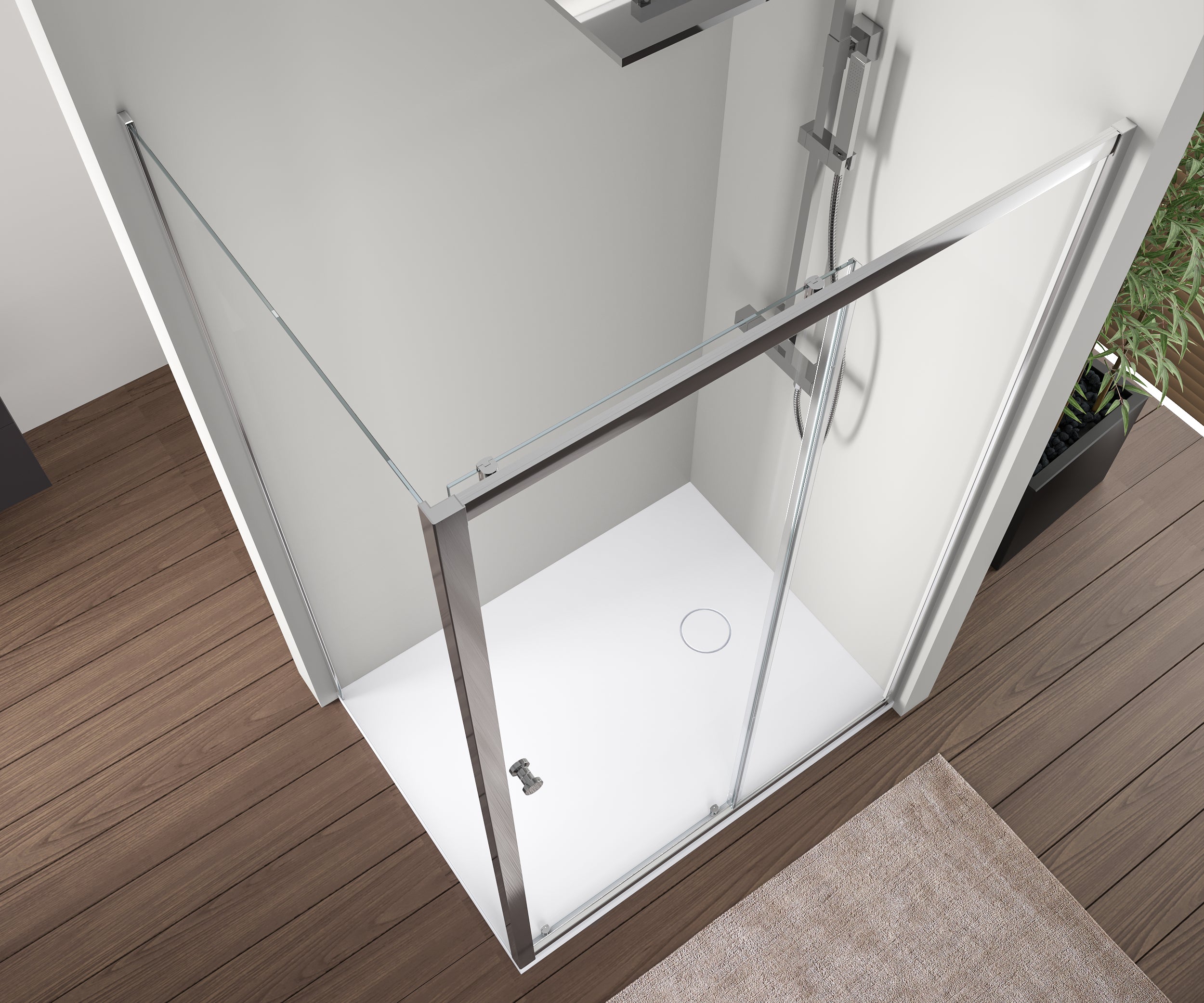 Corner shower with sliding door NT504