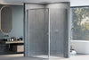 Corner shower with revolving door on fixed panel NT606 FLEX