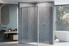 Corner shower with revolving door on fixed panel NT606 FLEX
