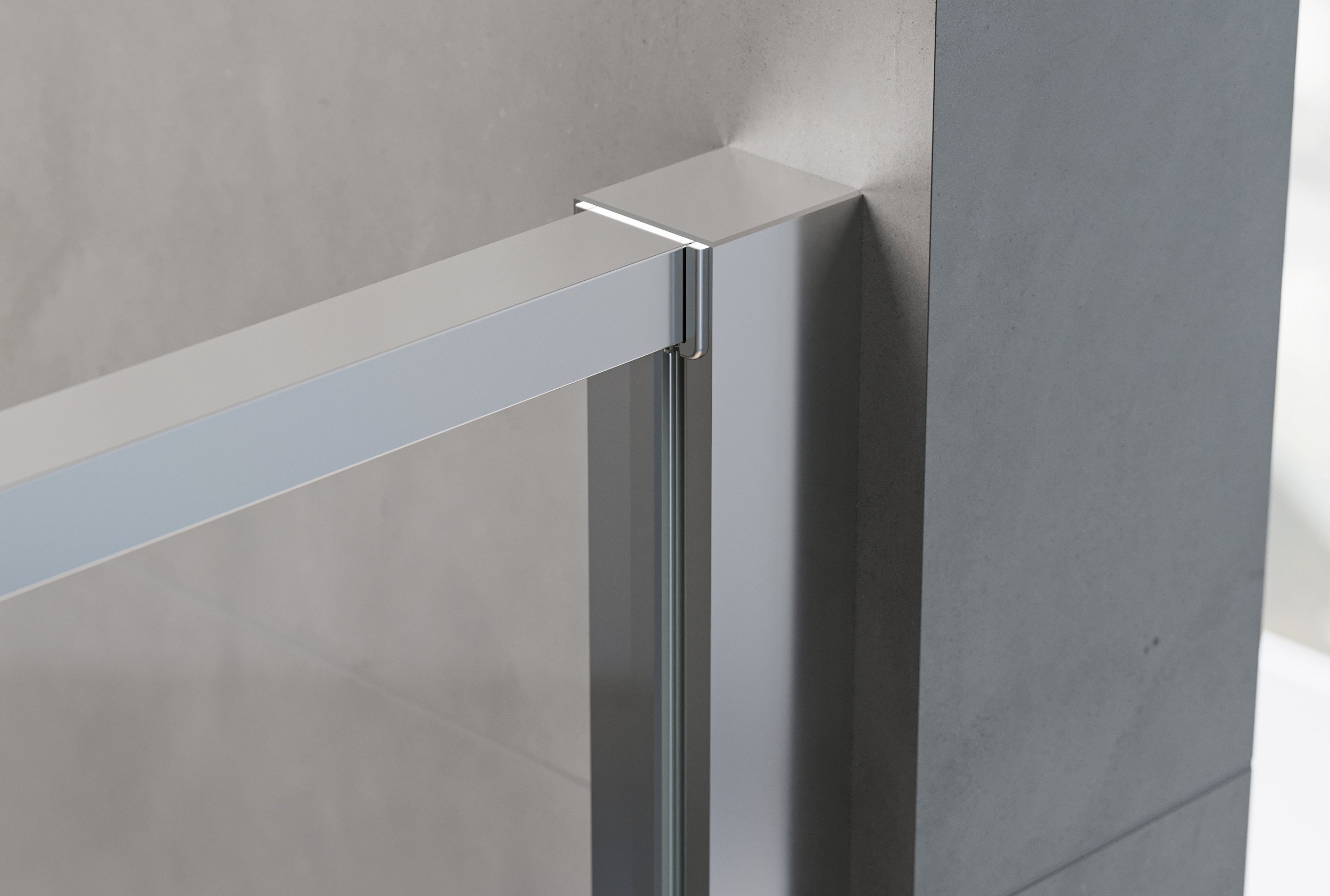 Niche shower with hinged door - two fixed panels NT607 - FLEX