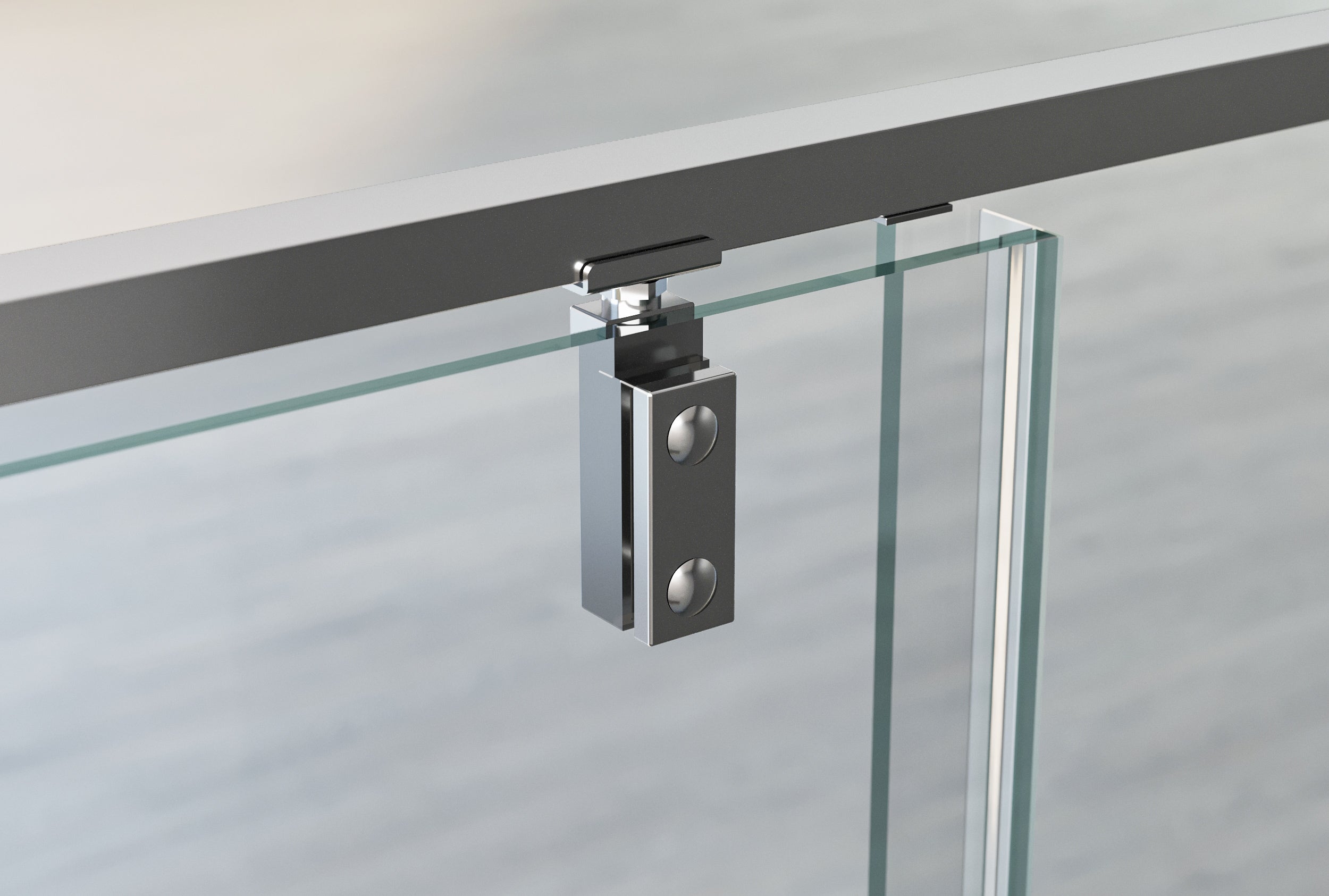 Niche shower with hinged door - two fixed panels NT607 - FLEX