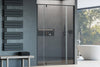 Niche shower with hinged door - two fixed panels NT607 - FLEX