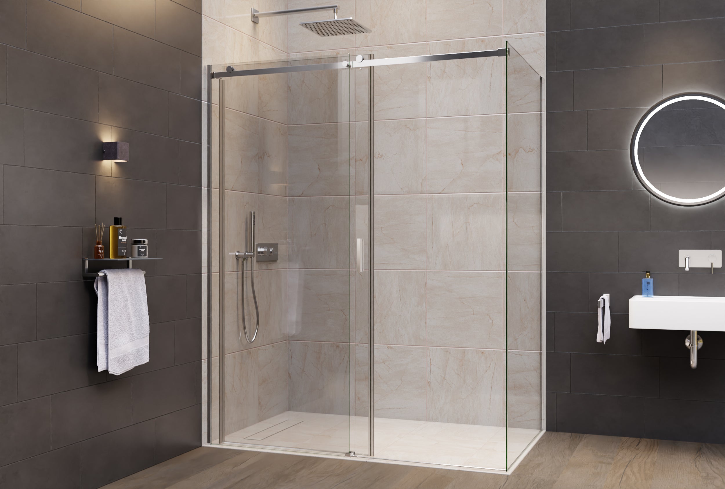 Corner shower with sliding door NT806 FLEX