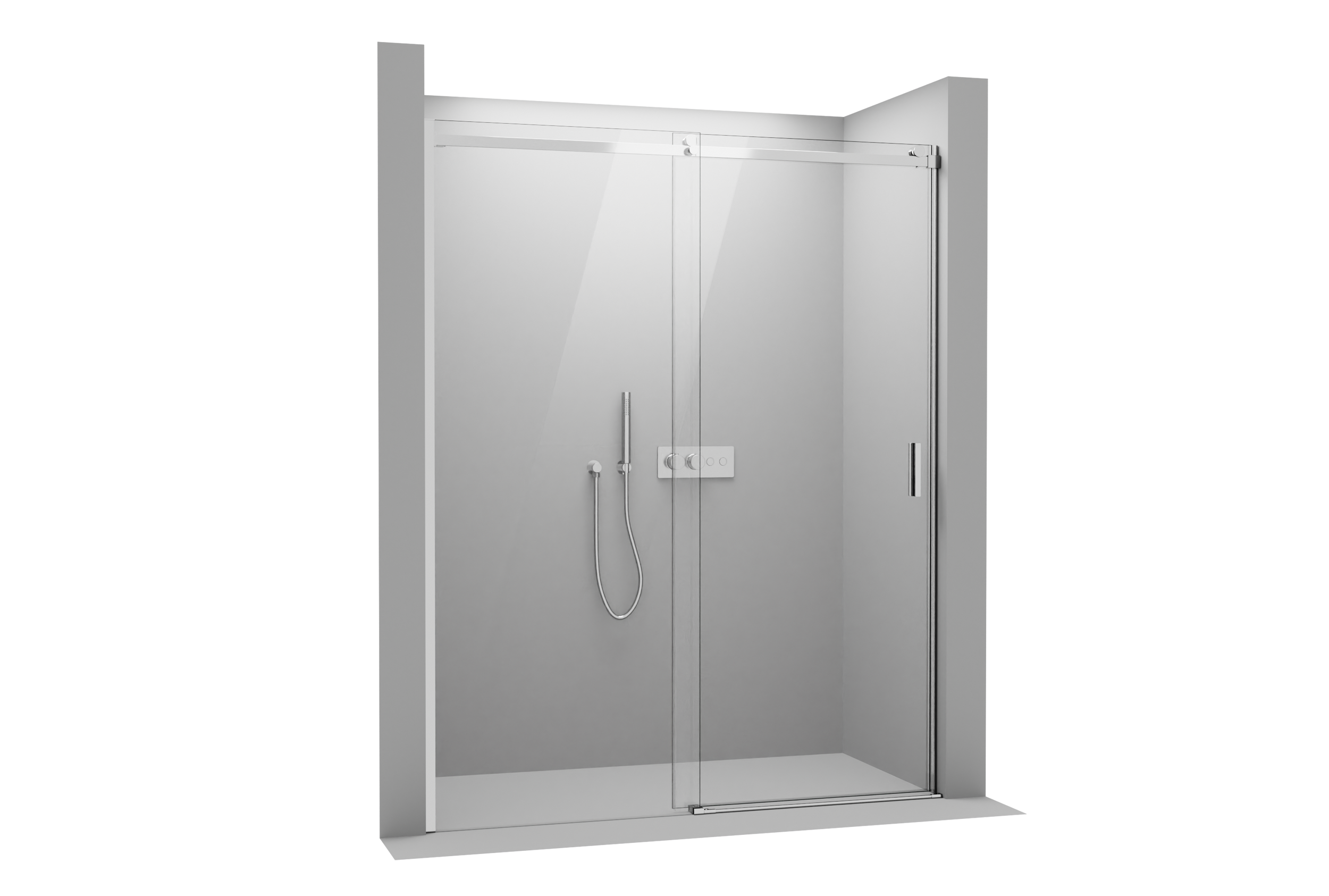 Niche shower with sliding door NT806 FLEX - Nano clear glass - glass thickness selectable