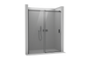 Niche shower with sliding door NT806 FLEX Black matt - Nano Grey glass - glass thickness selectable