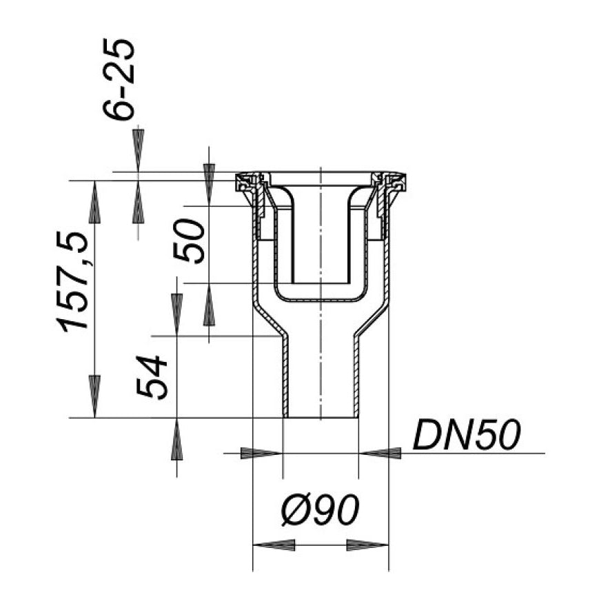 Dallmer shower tray drain body ORIO V