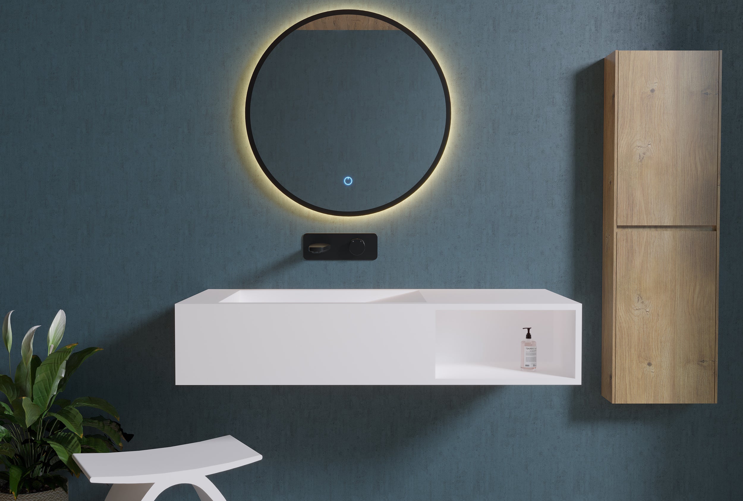 Wall-mounted washbasin PB2088 in mineral cast