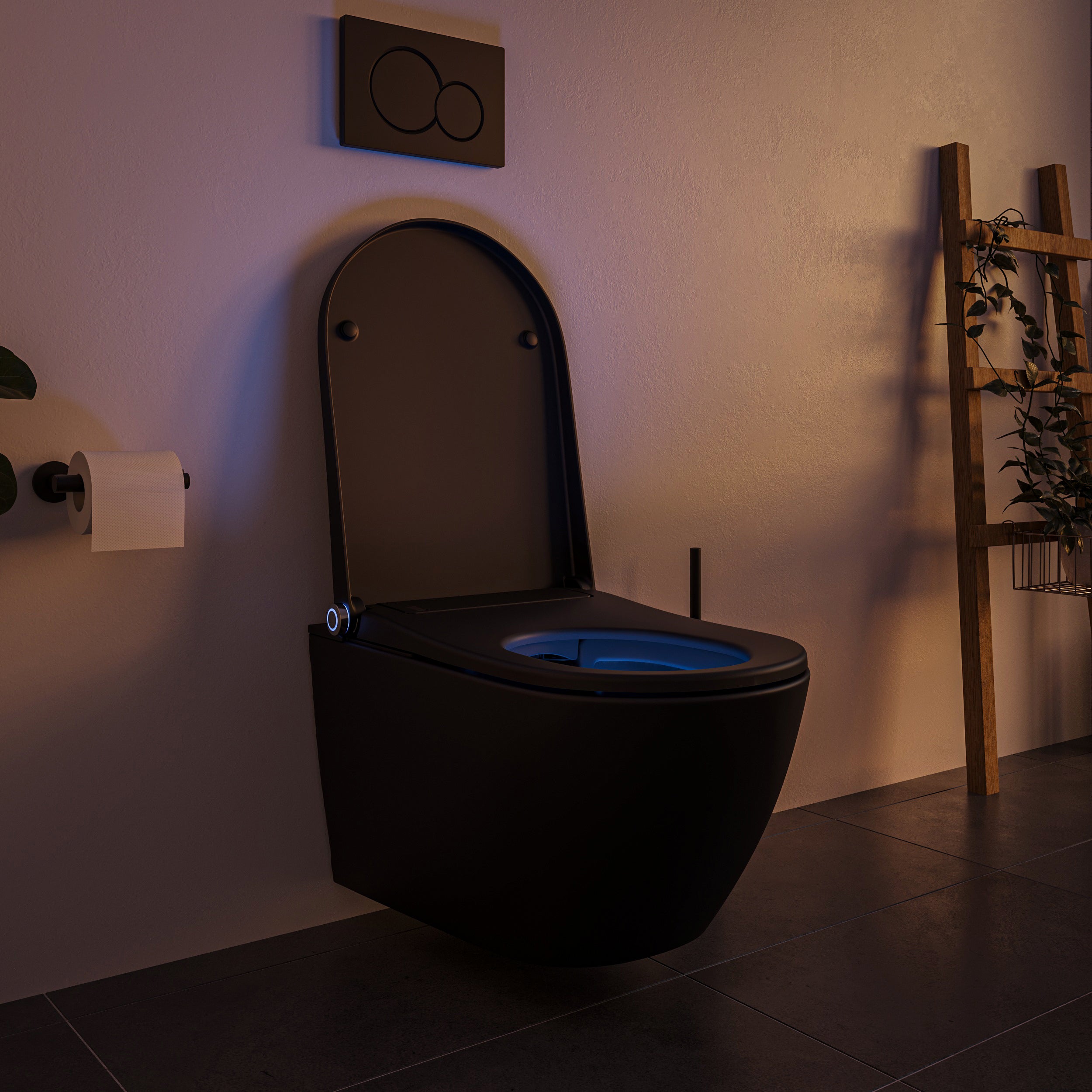 PREMIUM 1102 black matt shower toilet
