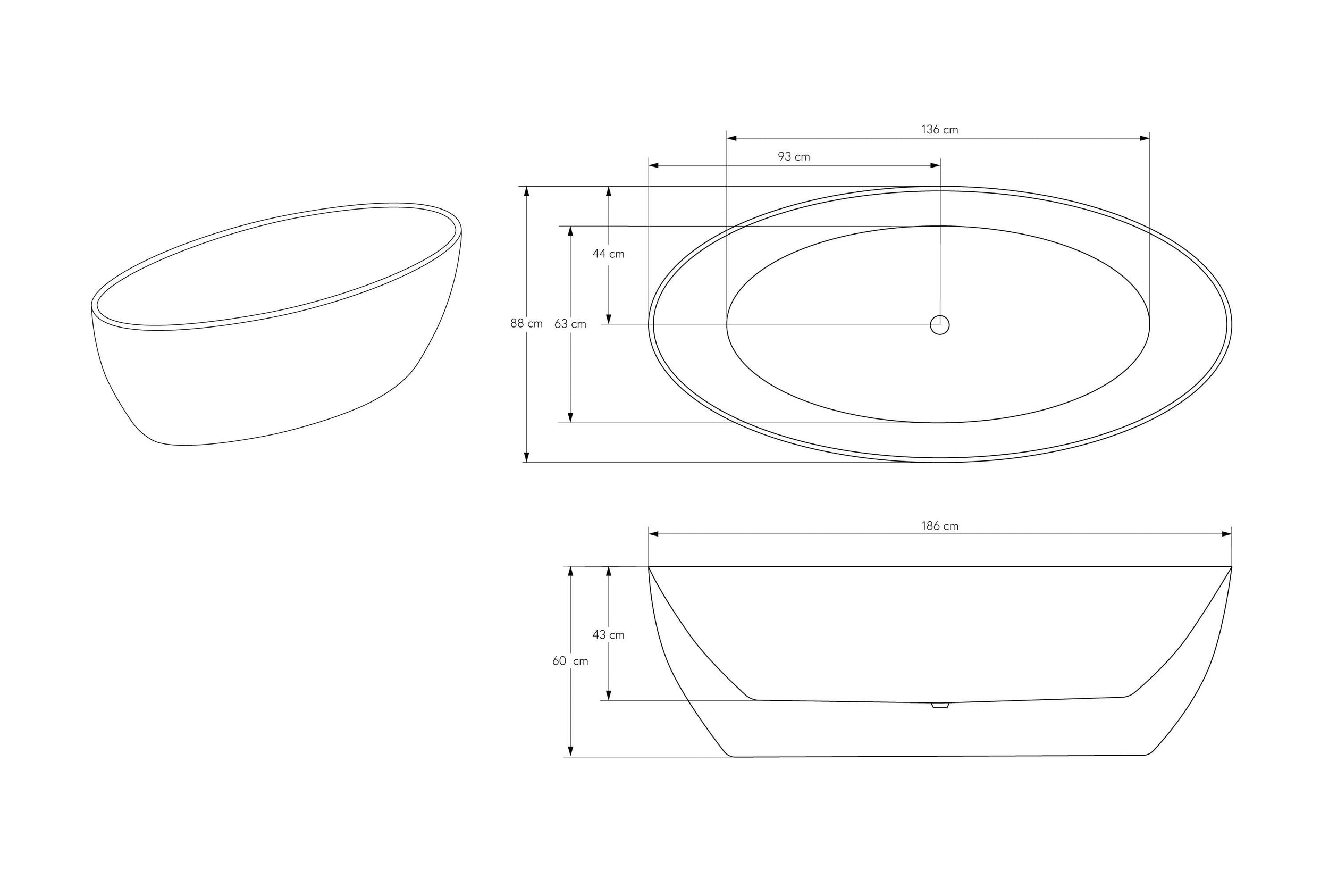 Freestanding bathtub TERRA