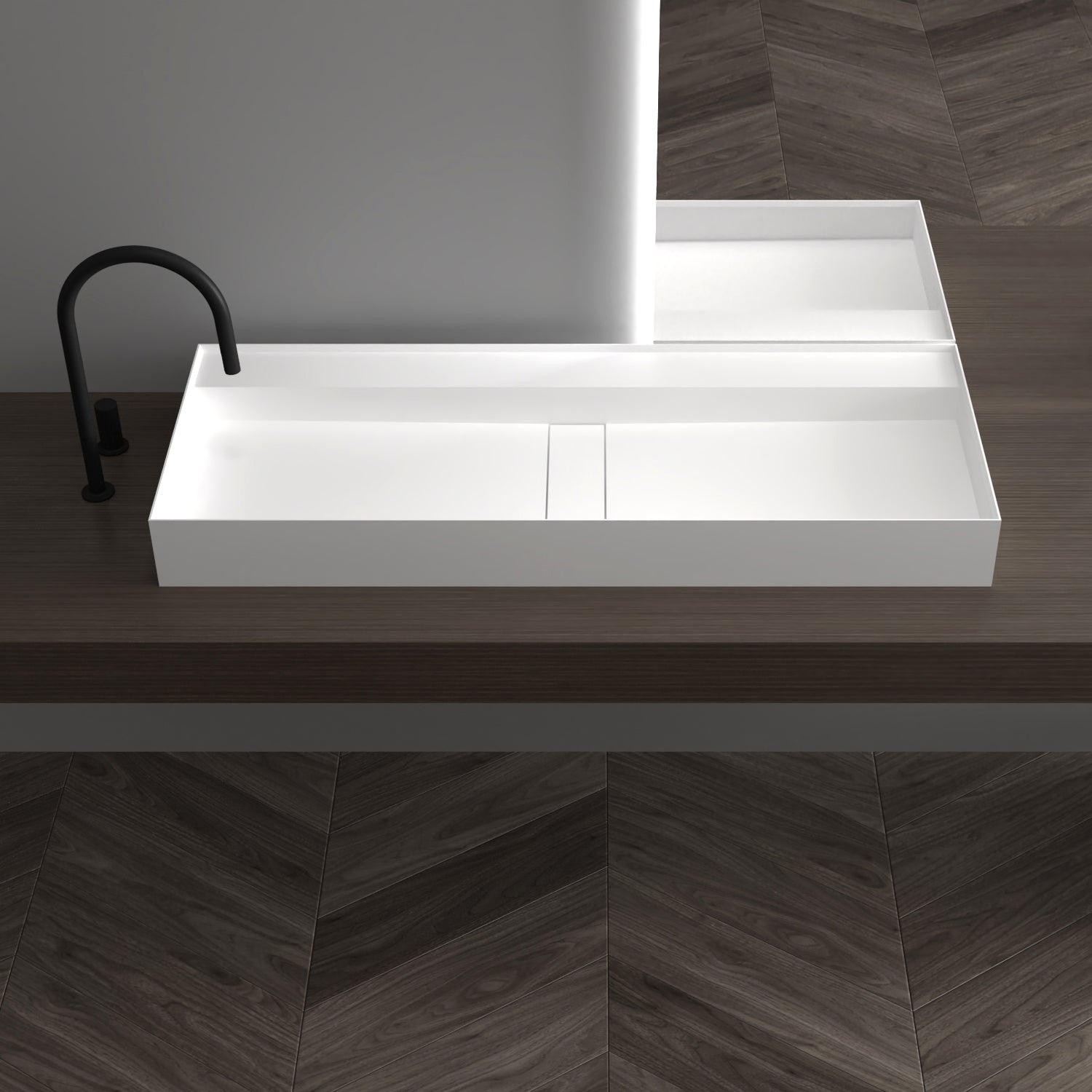 TWG211 wall-mounted washbasin in mineral cast