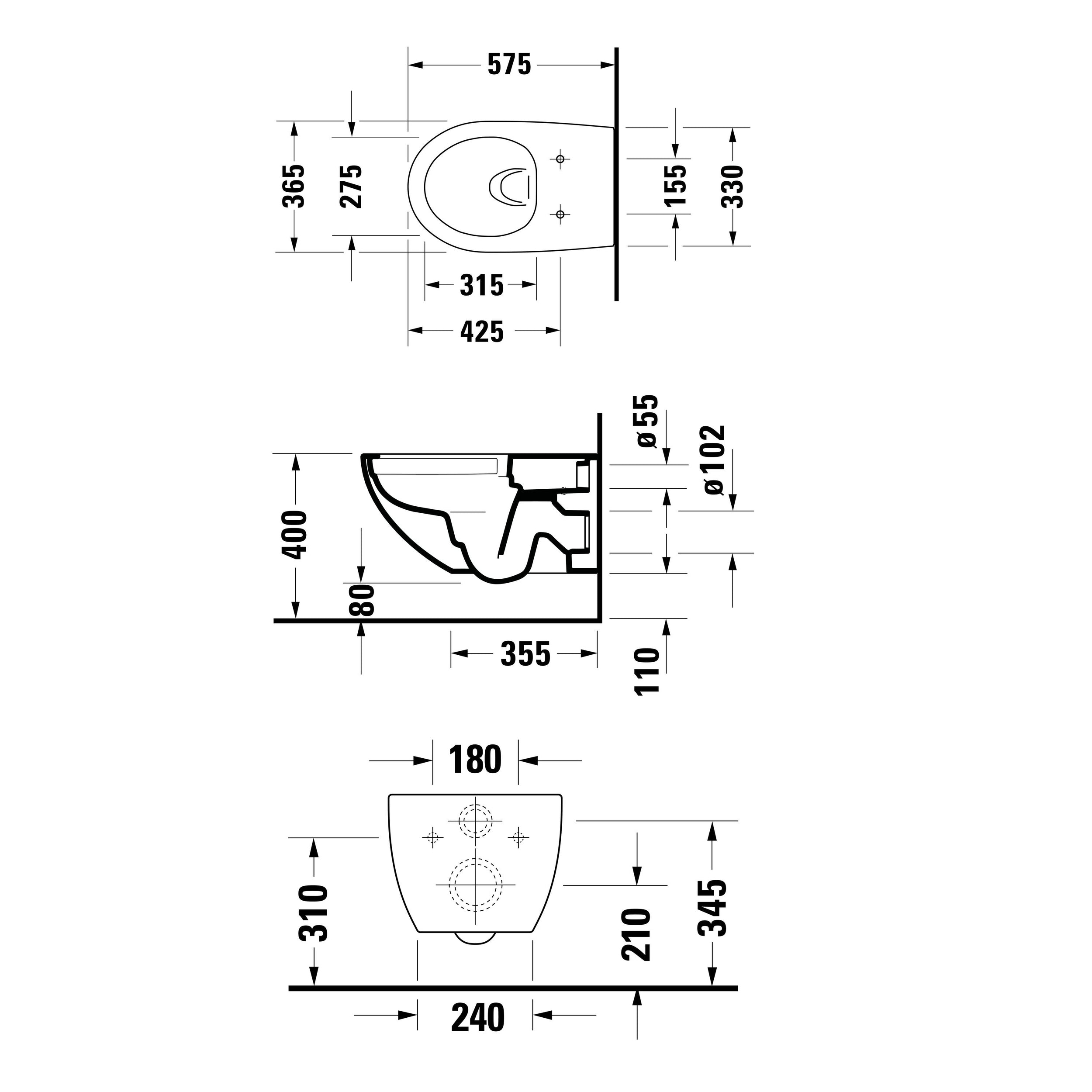 Duravit DuraVento rimless WC set