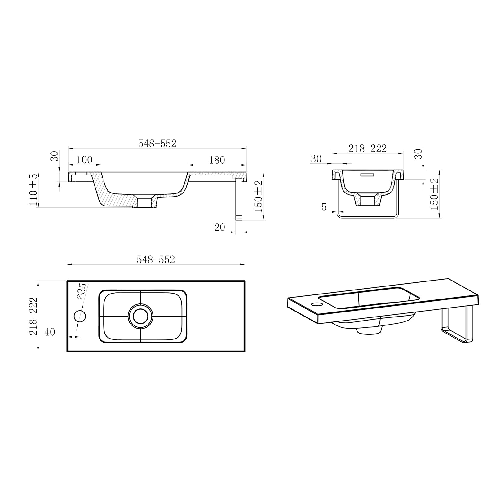 Bathroom furniture set TABLO 400