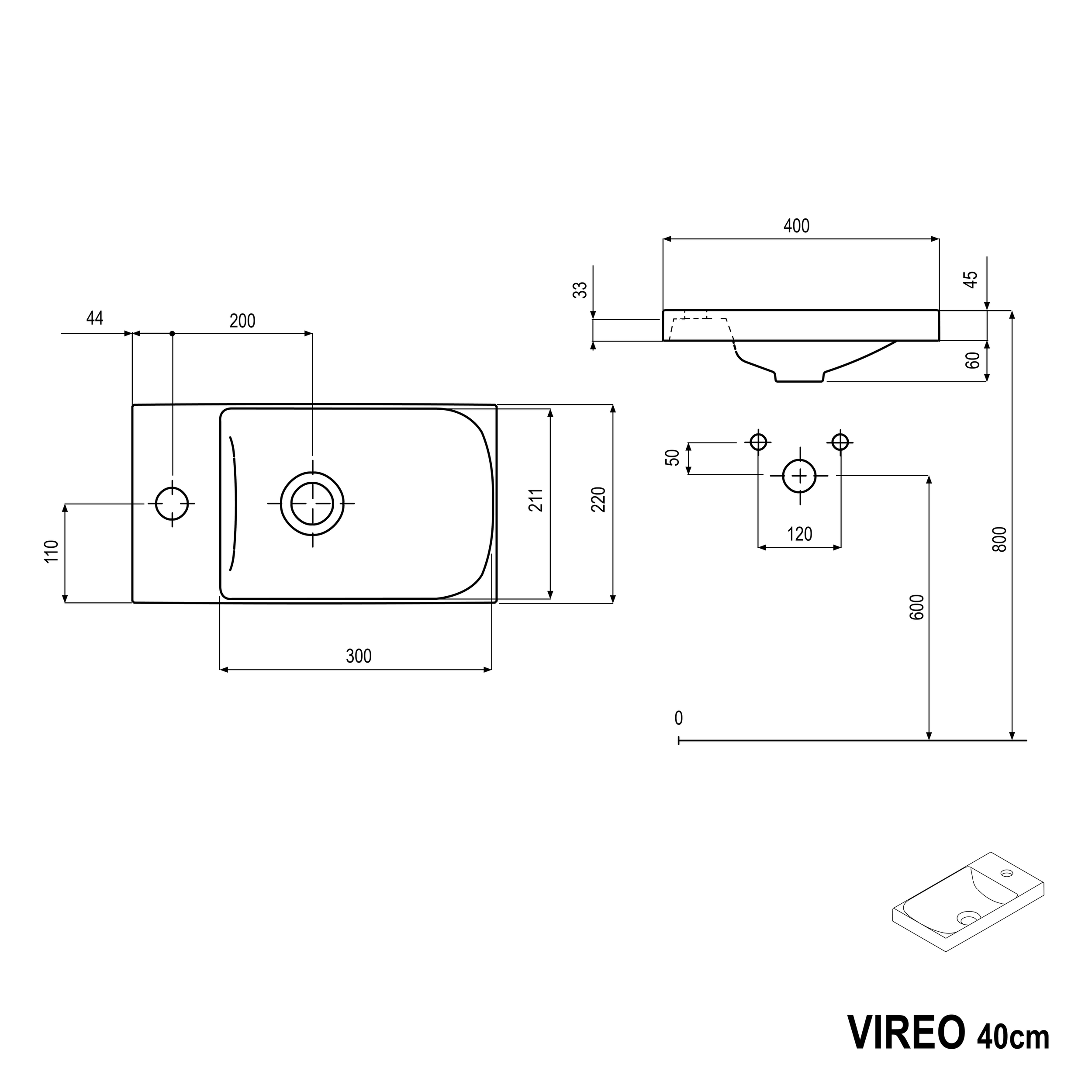 Vanity unit VIREO 40 cm