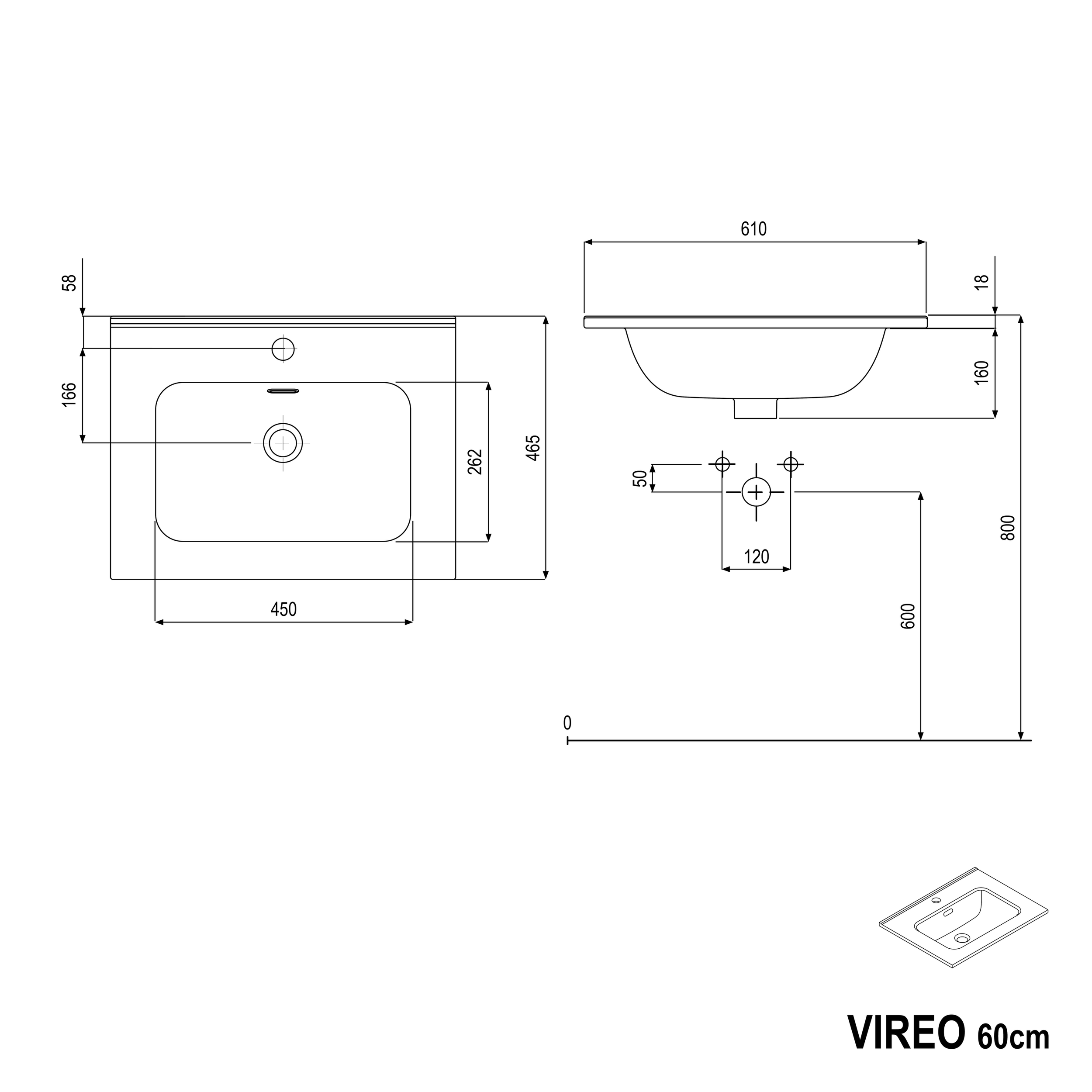 Vanity unit VIREO 60 cm