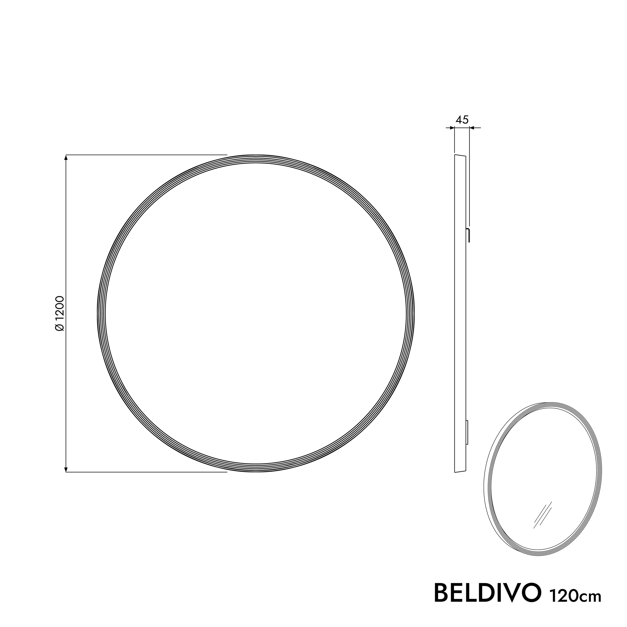 Bathroom furniture set BELDIVO 120 cm