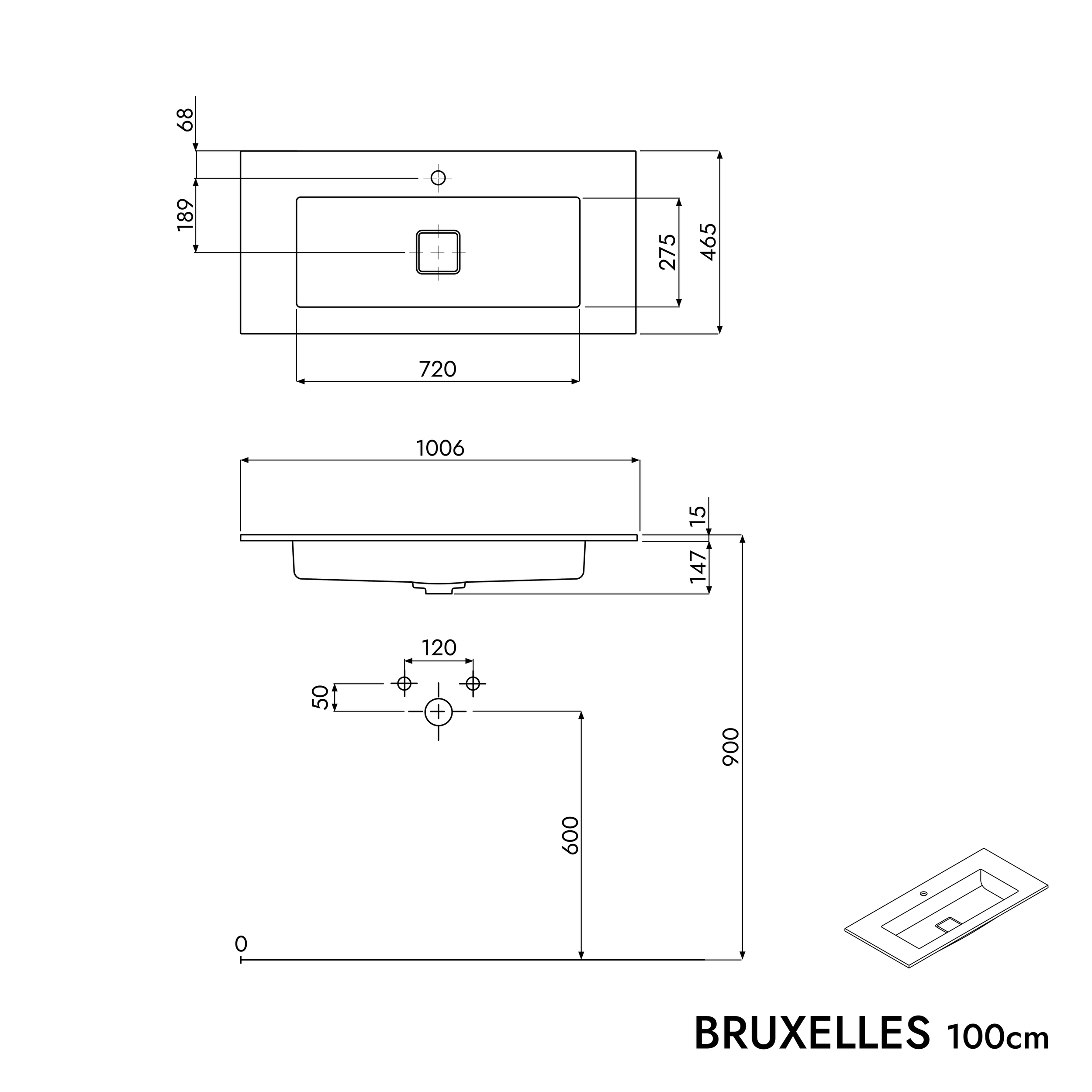 Vanity unit LAVOA 100 cm