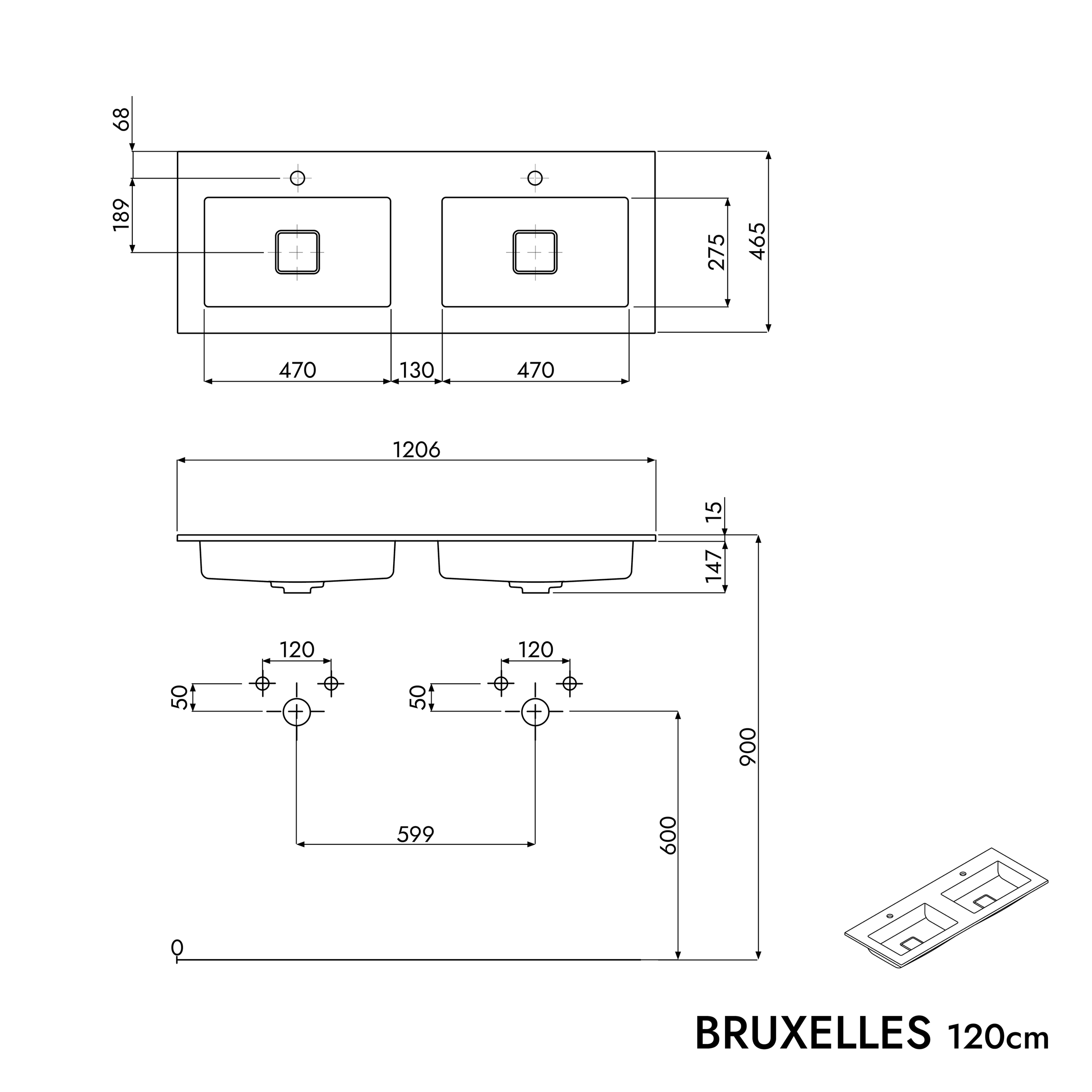 Vanity unit LAVOA 120 cm