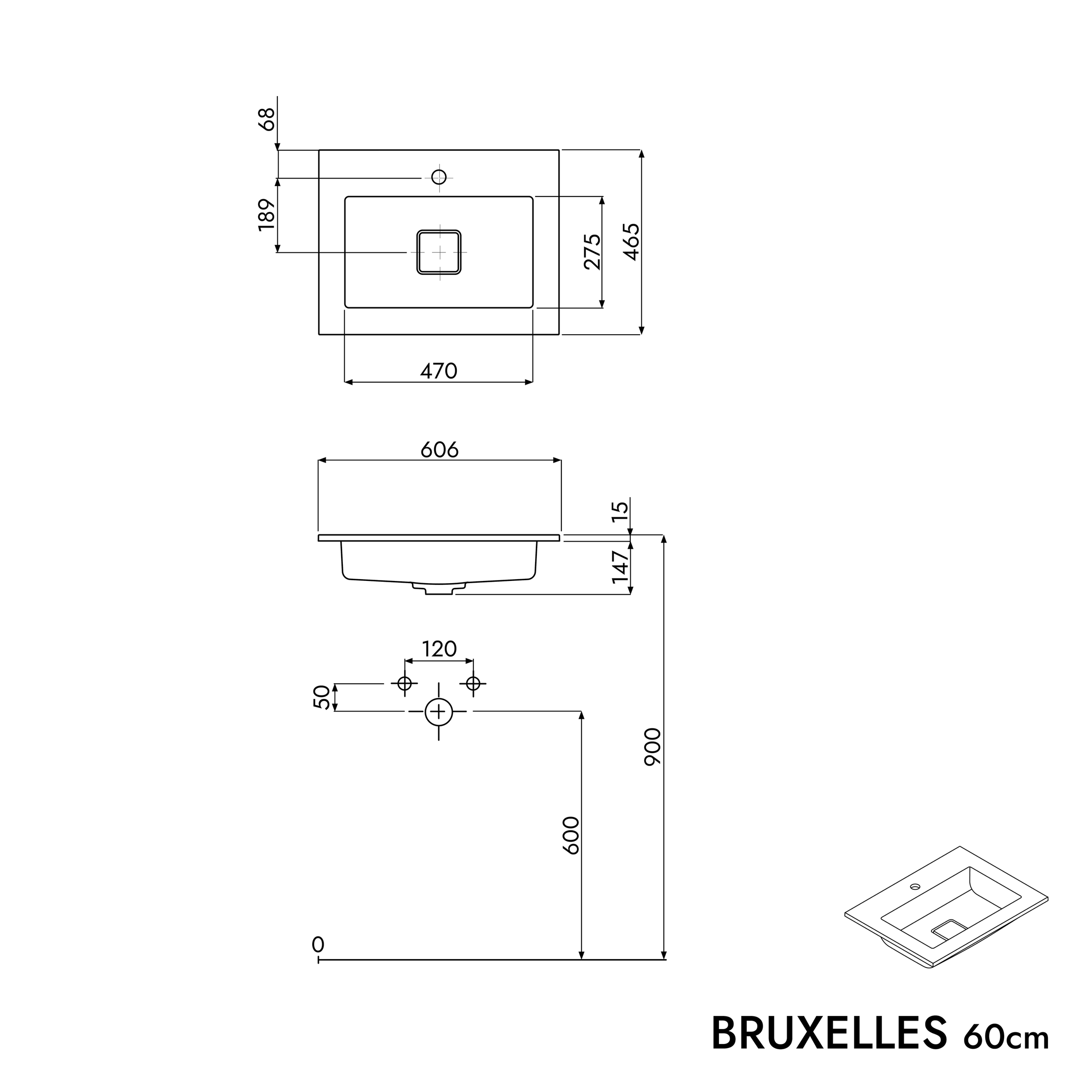 Vanity unit LAVOA 60 cm