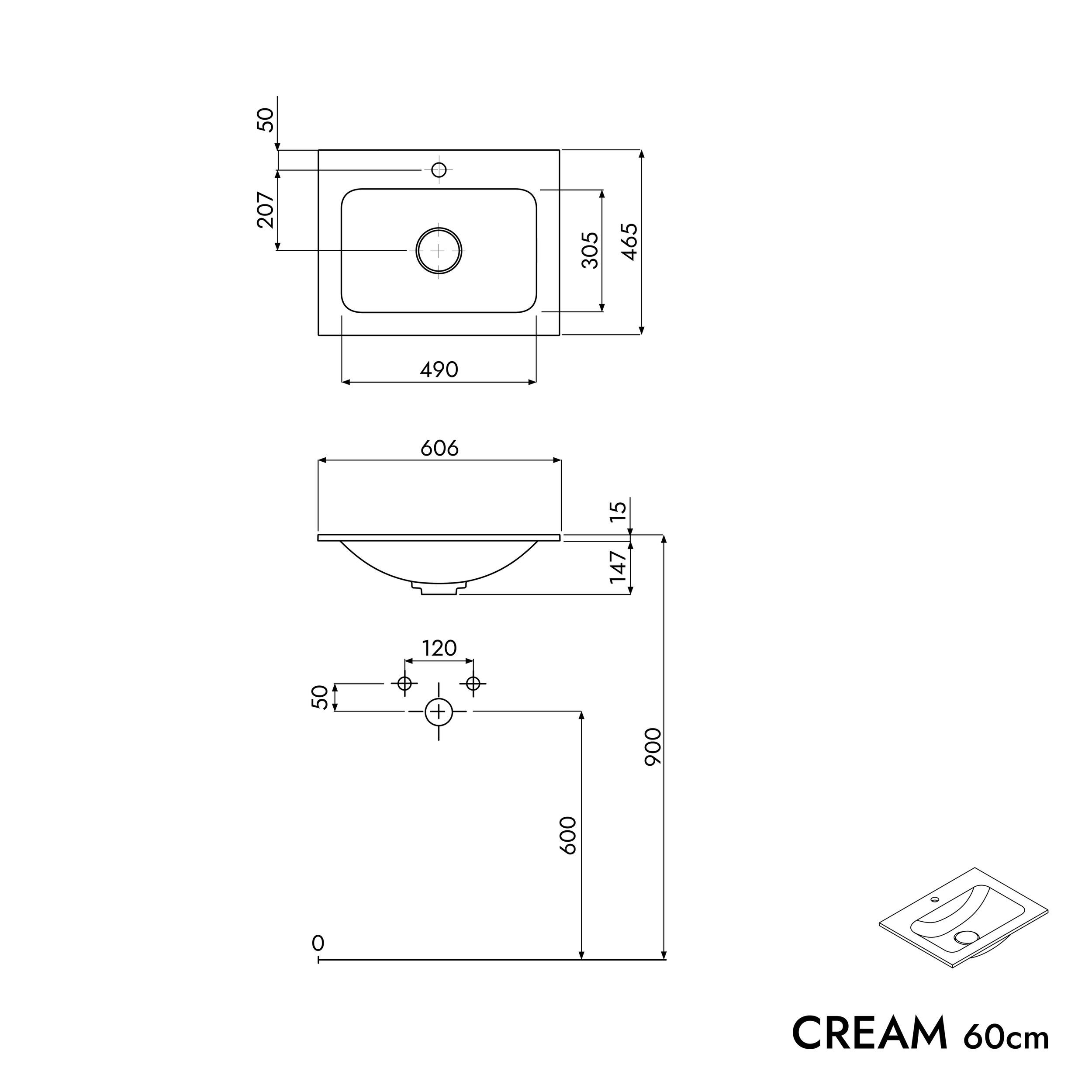 Vanity unit LAVOA 60 cm