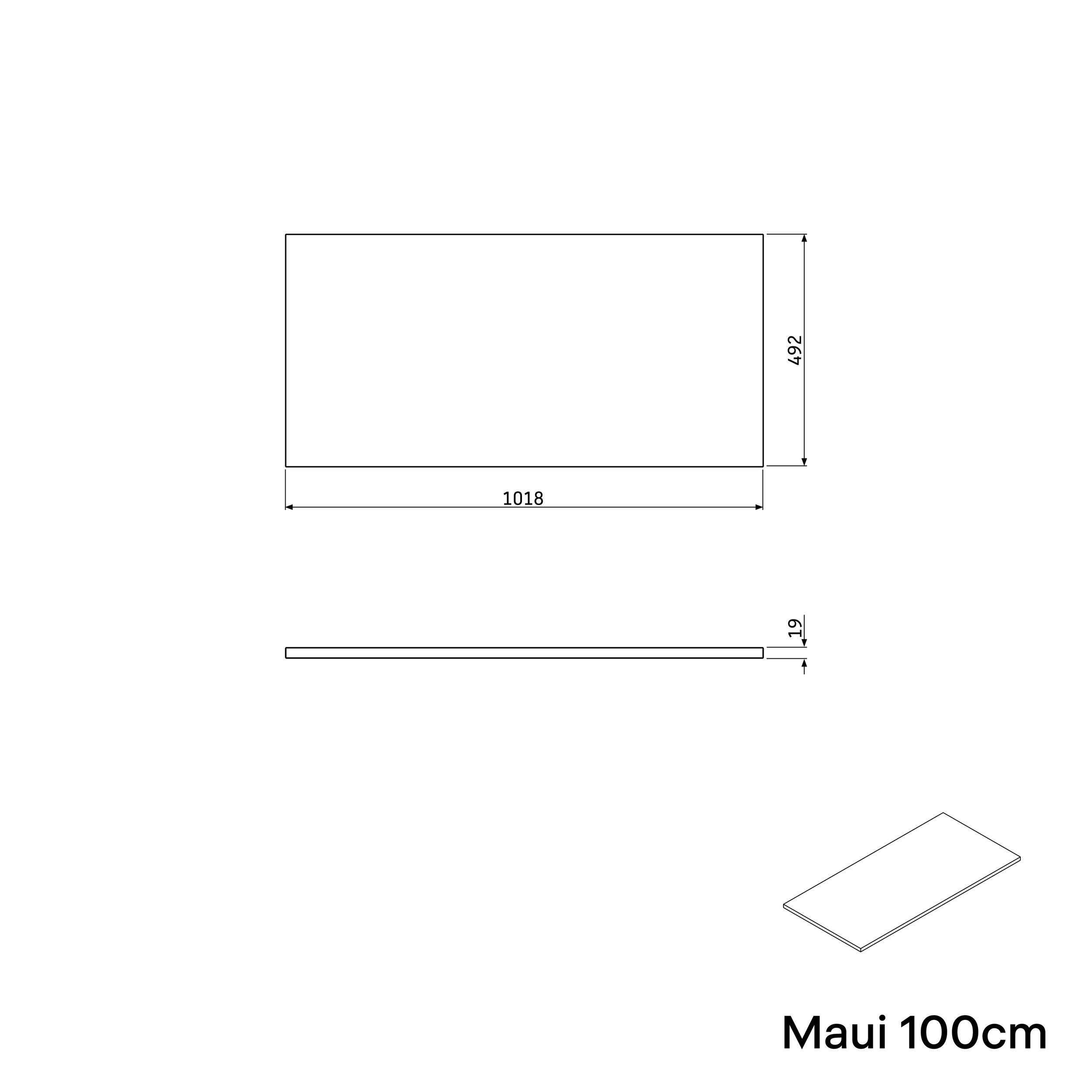 Washbasin cabinet MAUI 100 cm