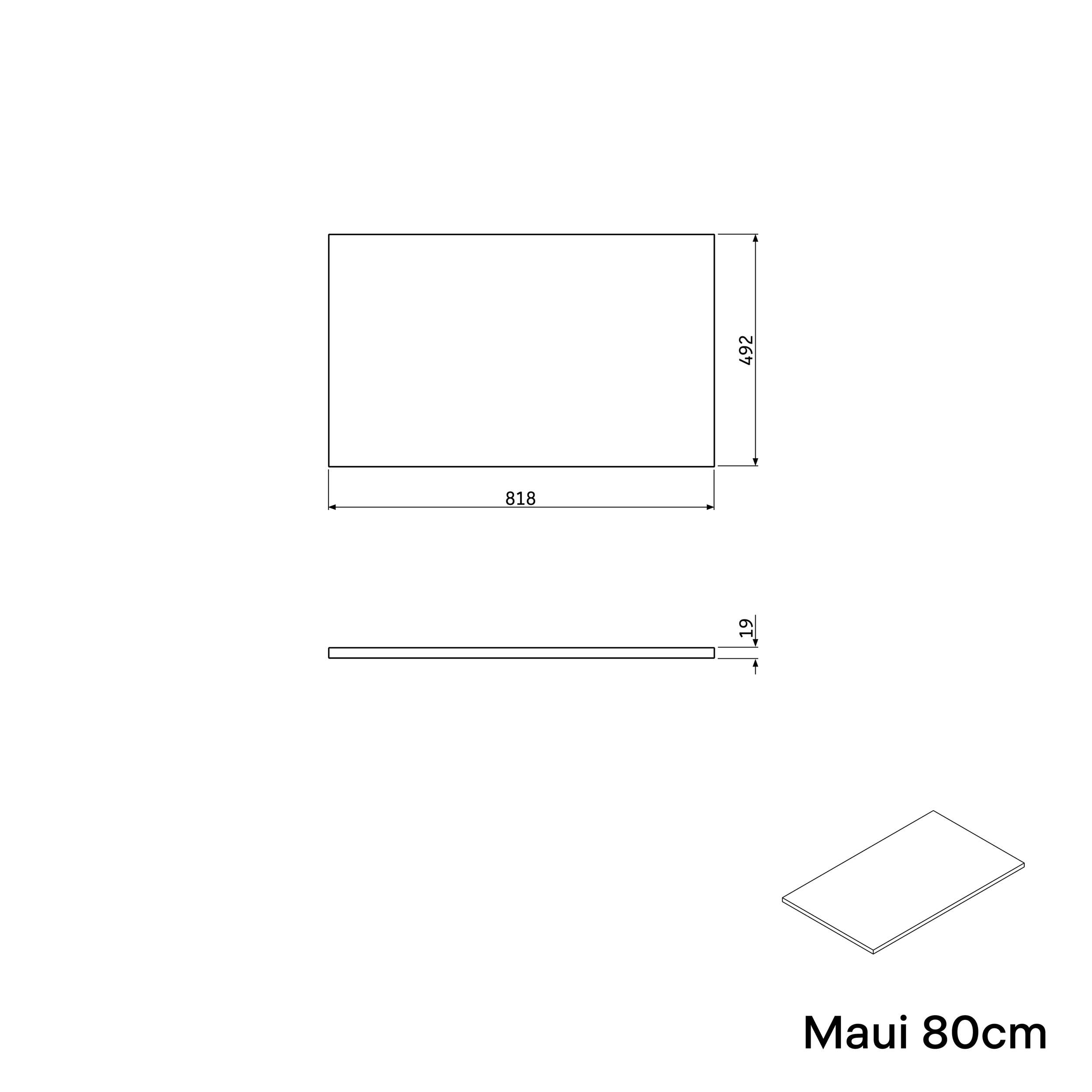 Washbasin base cabinet MAUI 80 cm