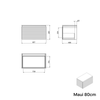 Washbasin base cabinet MAUI 80 cm
