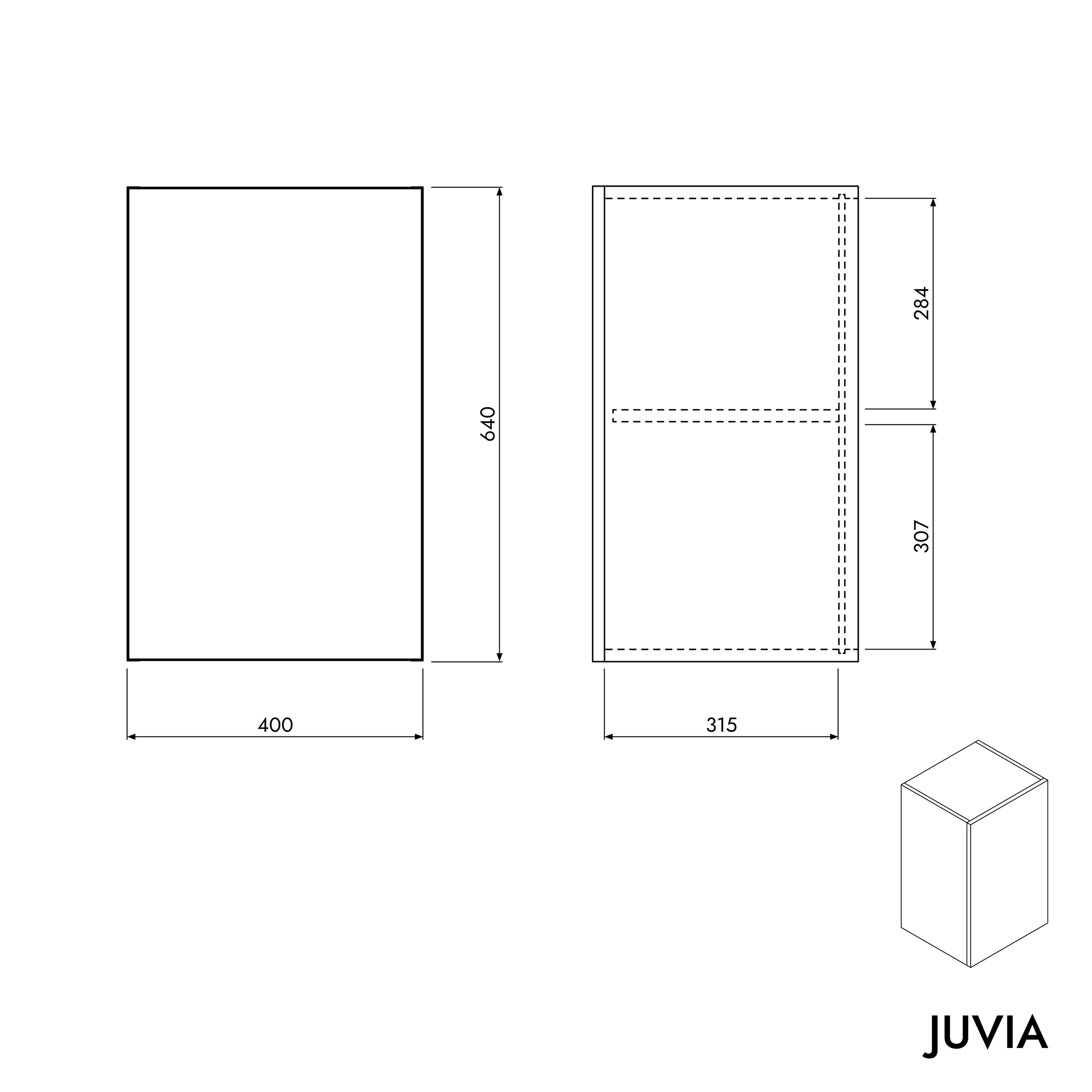 Bathroom side cabinet JUVIA 64 cm