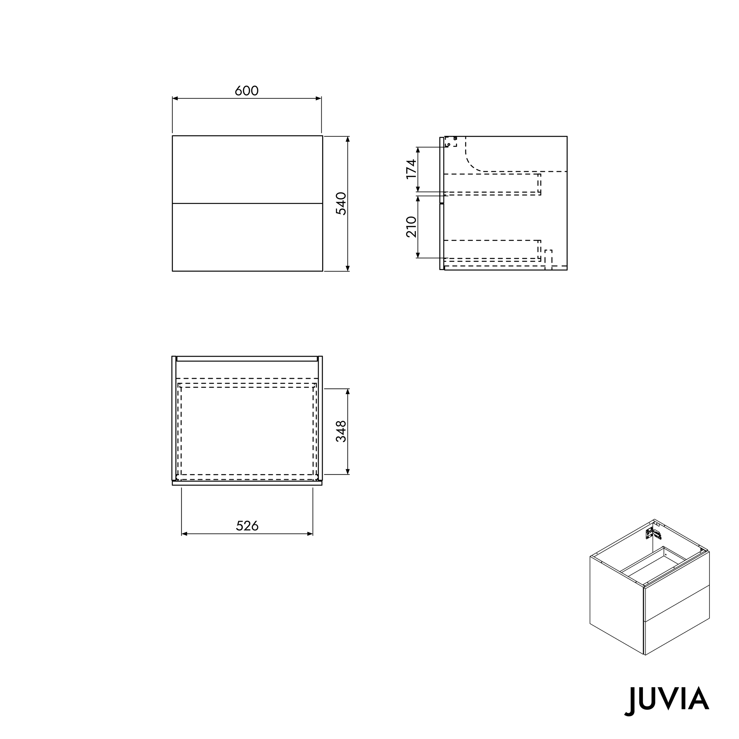 Vanity unit JUVIA Shift 120 cm to 160 cm