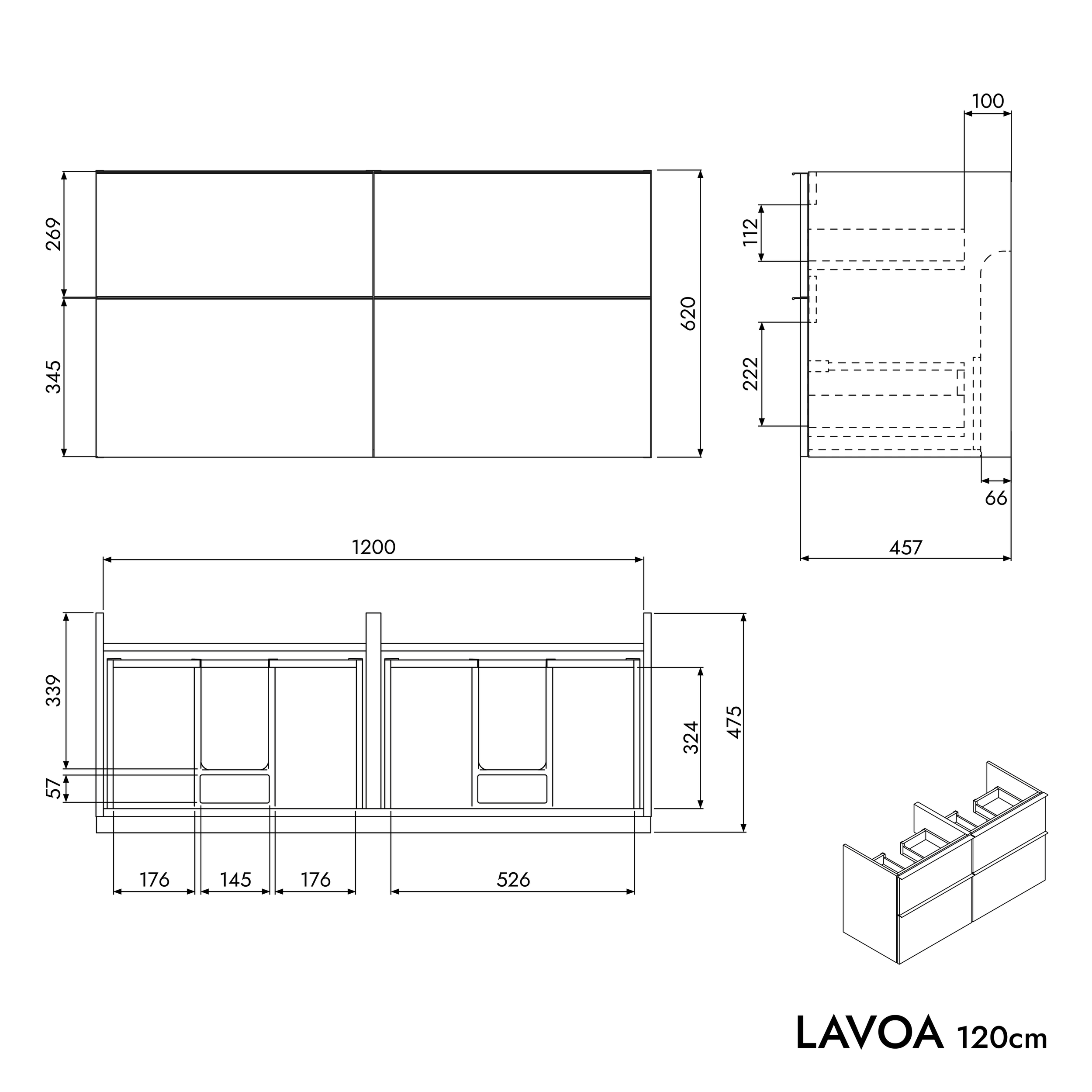 Vanity unit LAVOA 120 cm
