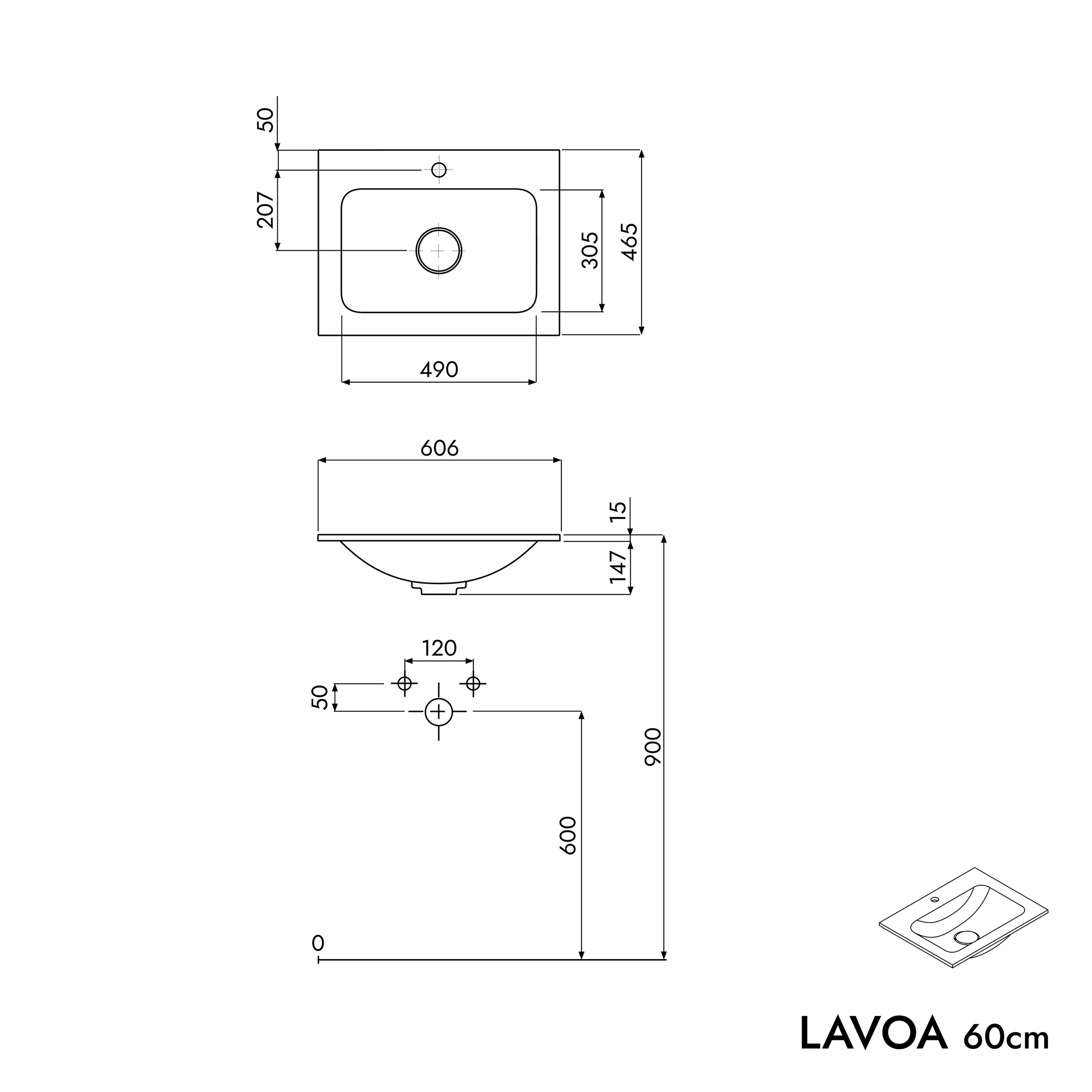 Vanity unit LAVOA 60 cm