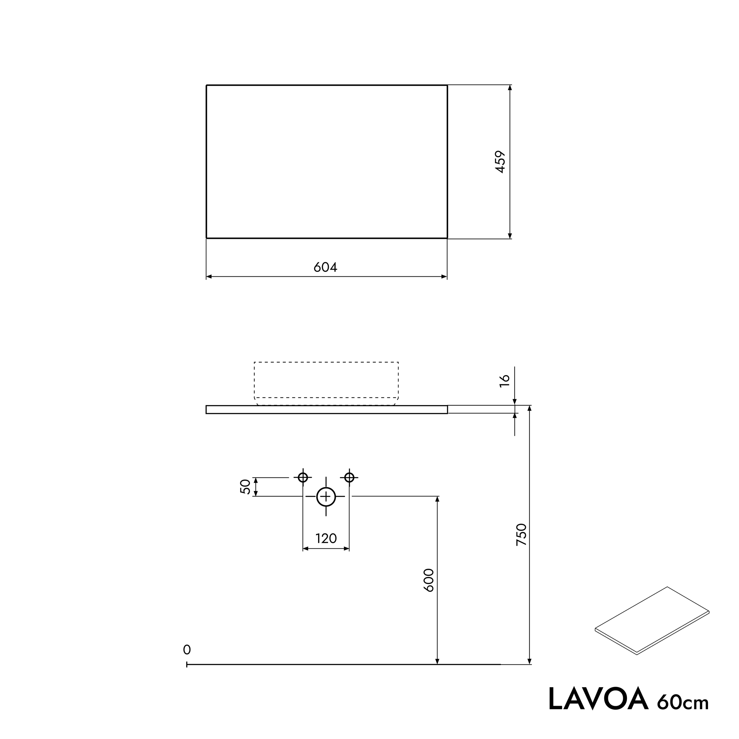 LAVOA 60 cm vanity unit