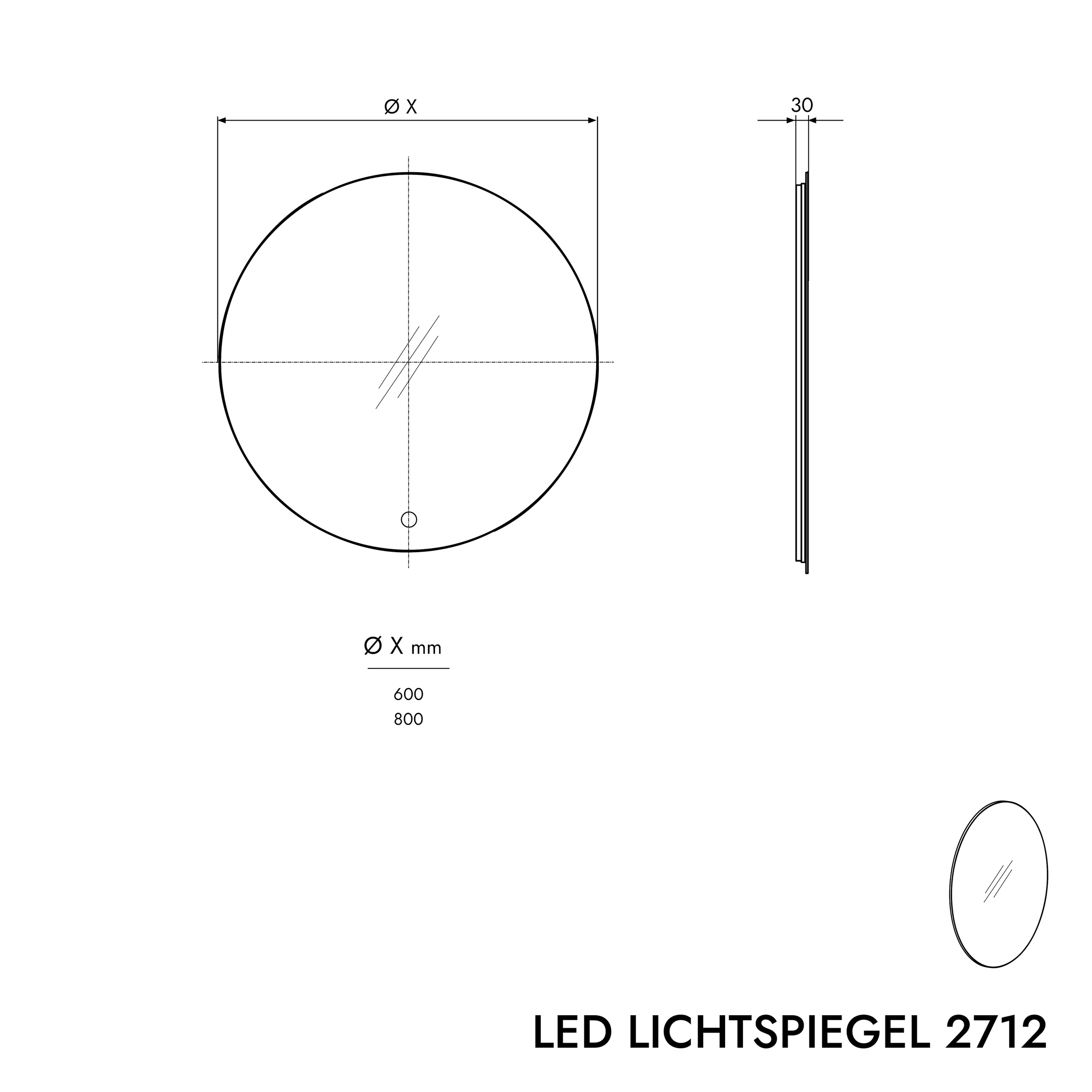 LED light mirror 2712 - 2.0