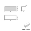 Washbasin base cabinet MAUI 130 cm