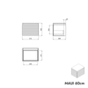 Washbasin base cabinet MAUI 60 cm