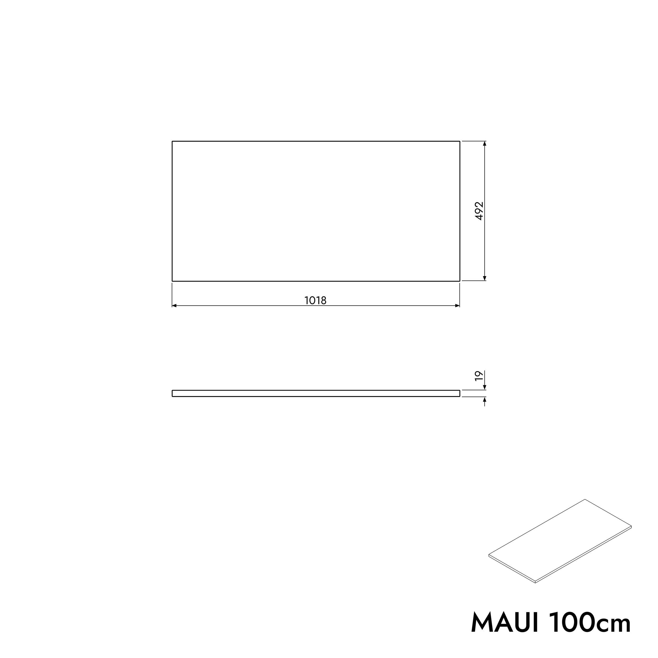 Washbasin cabinet MAUI 100 cm