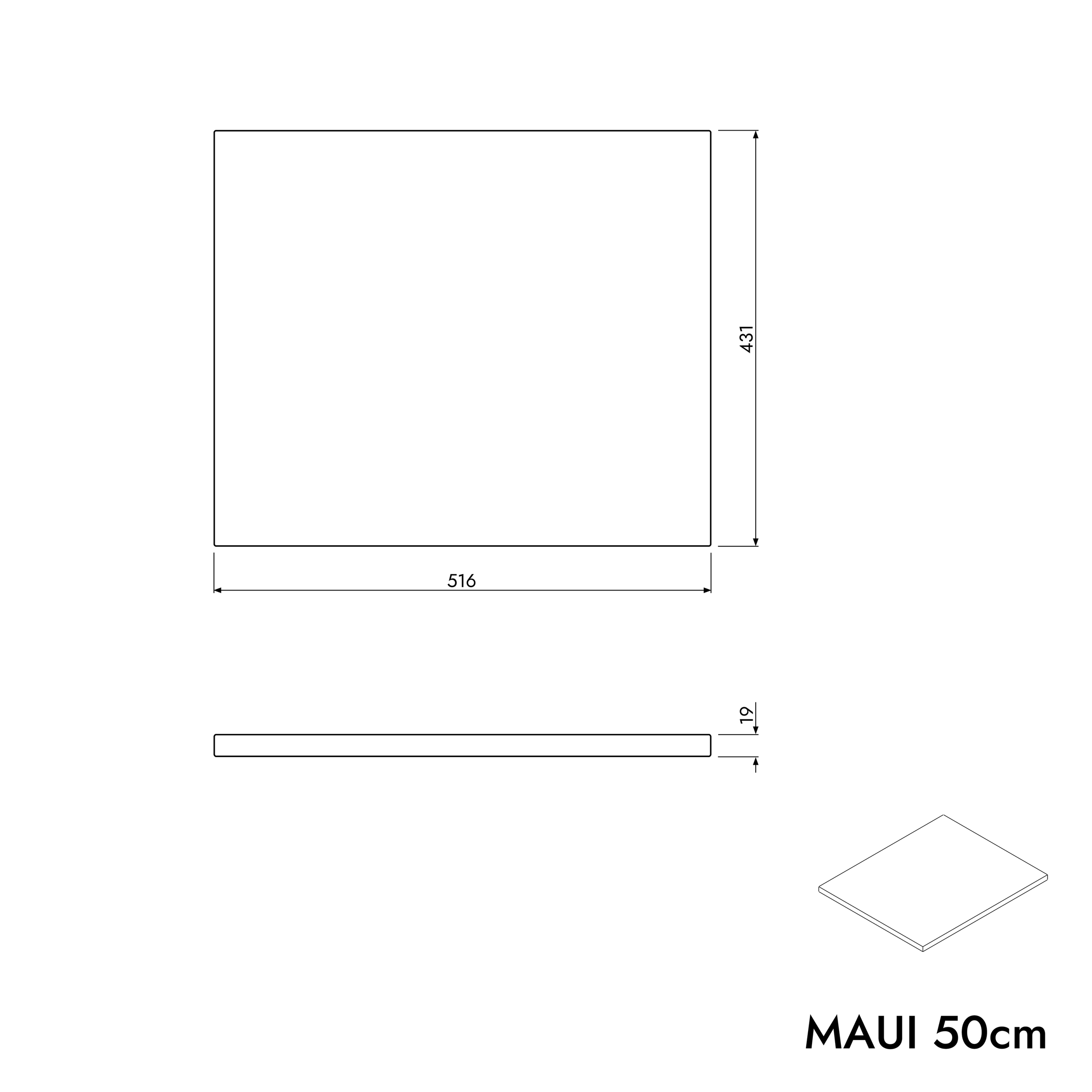 Washbasin cabinet MAUI 50 cm