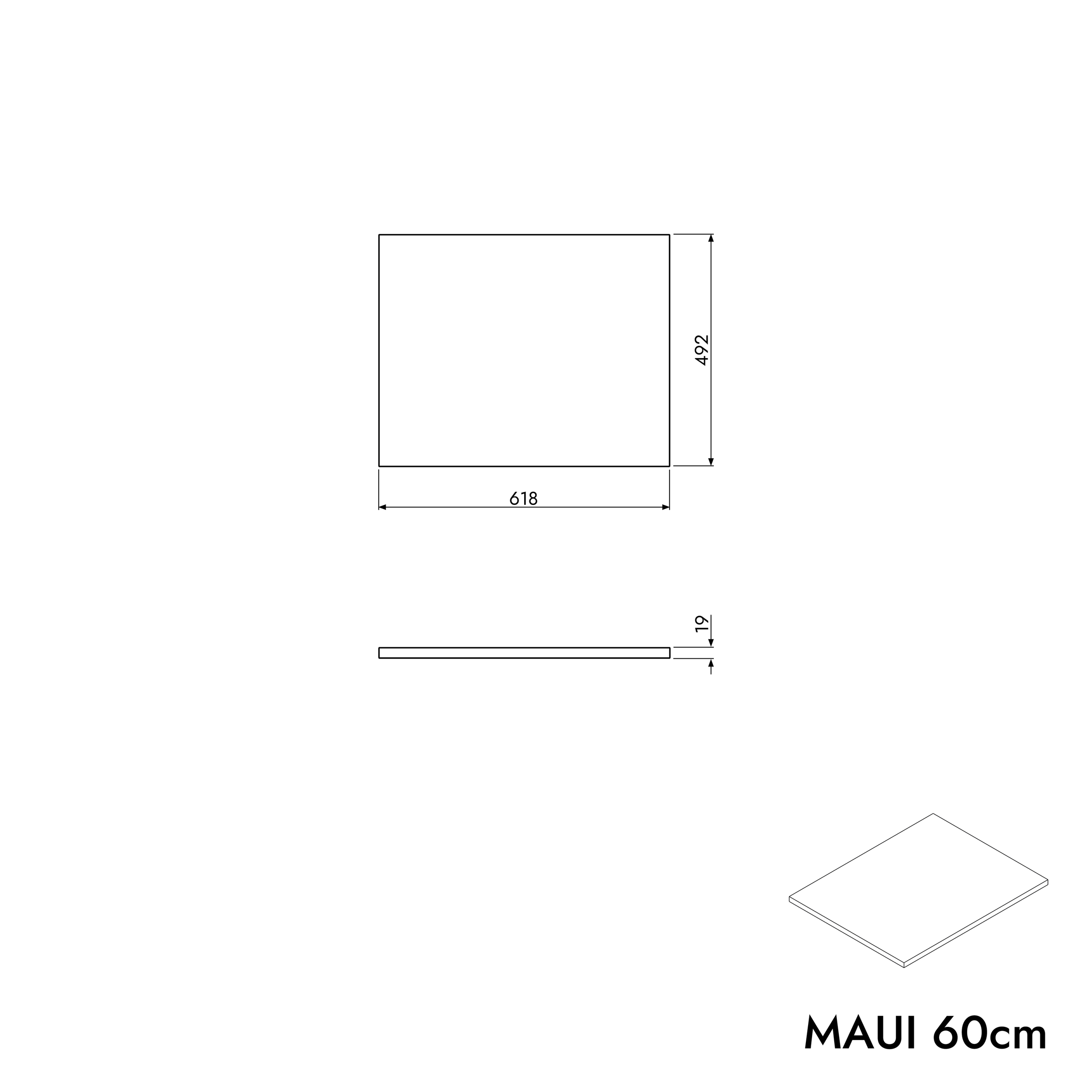 Washbasin base cabinet MAUI 60 cm