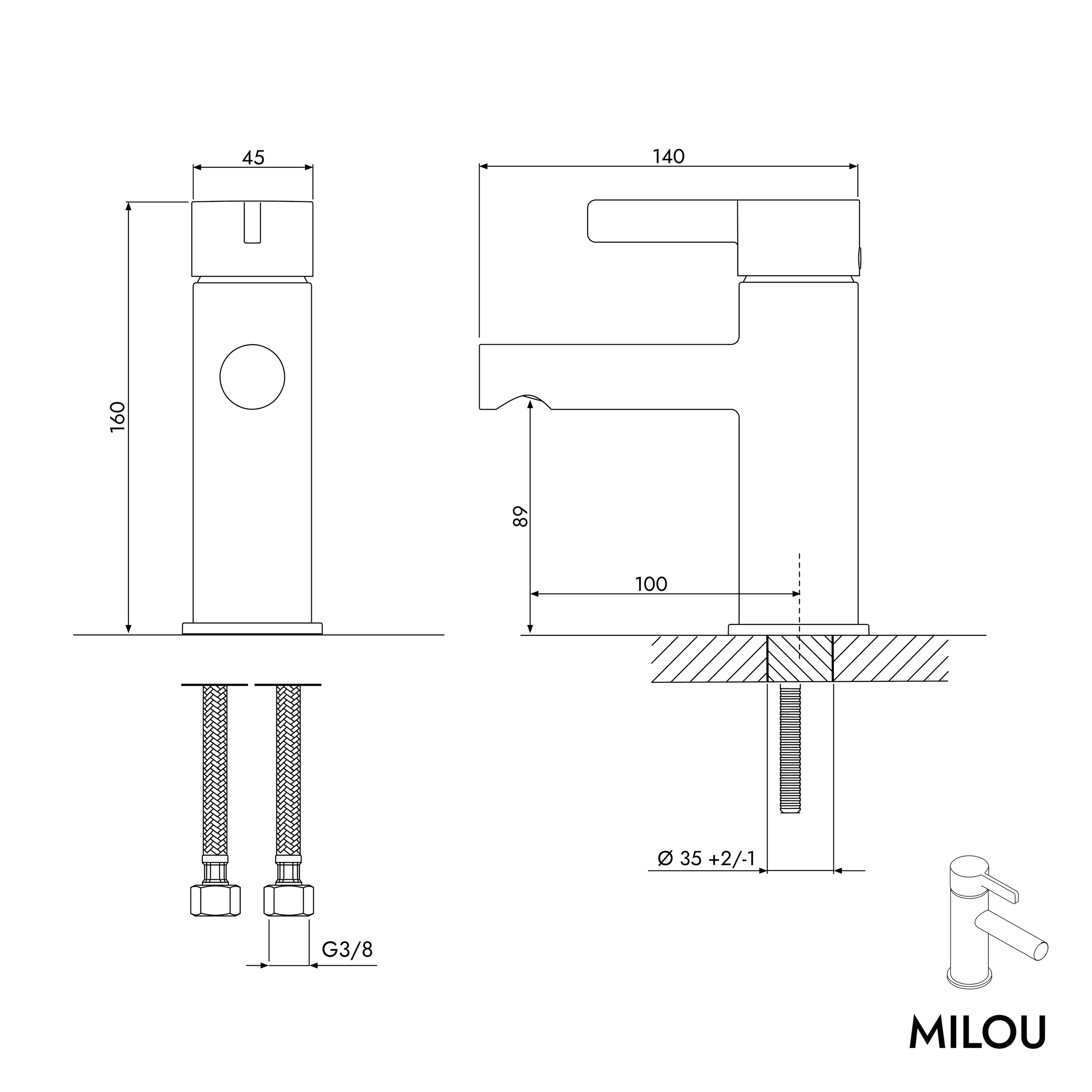 Washbasin faucet MILOU S
