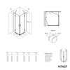Corner shower with two hinged doors on fixed panel NT407