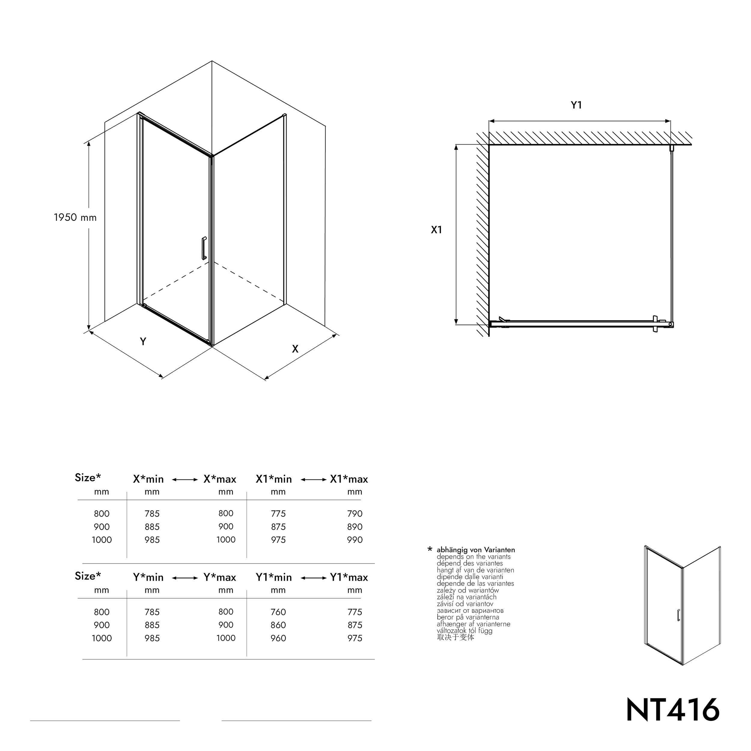 Corner shower cabin EX416