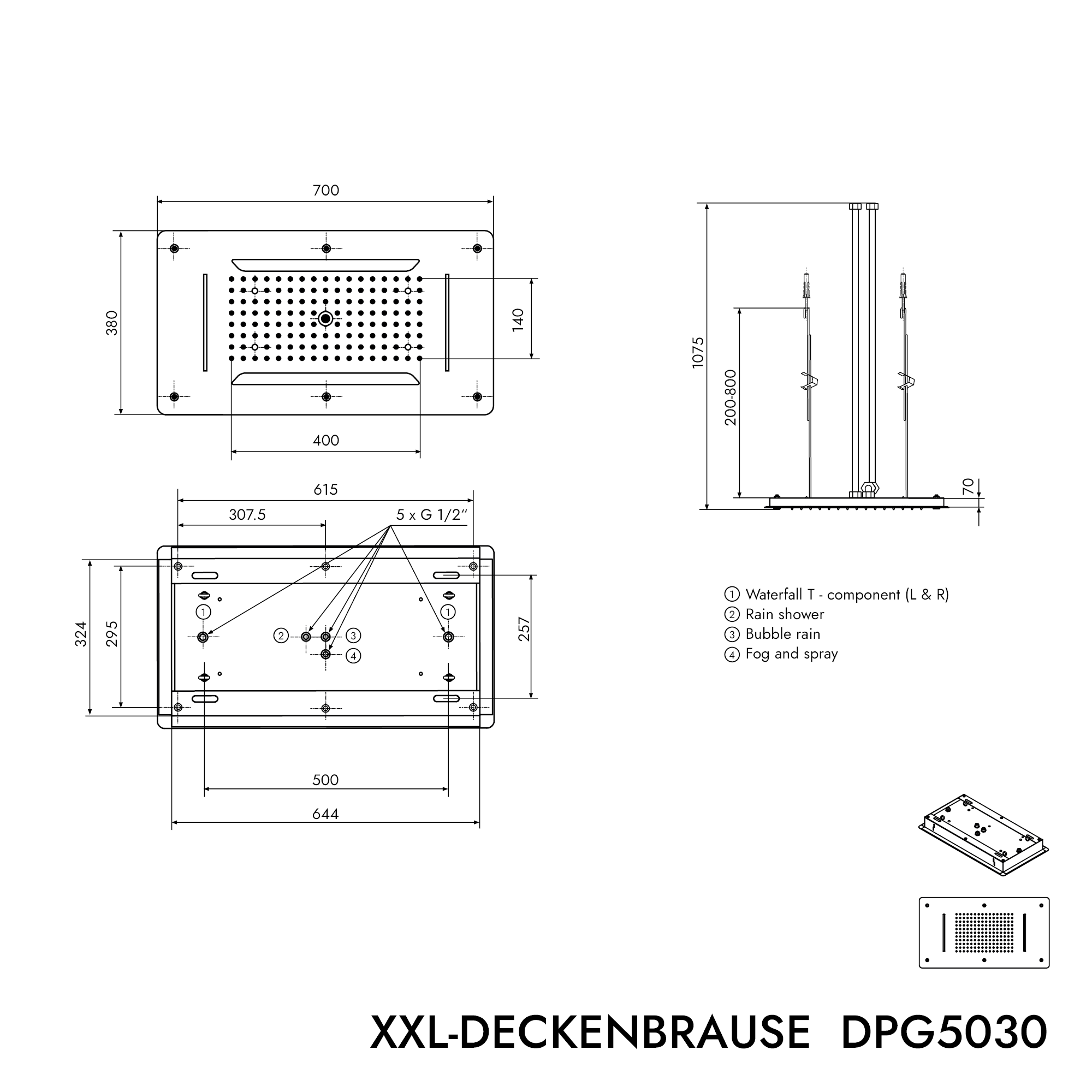 Extra - thin shower head DPG5030