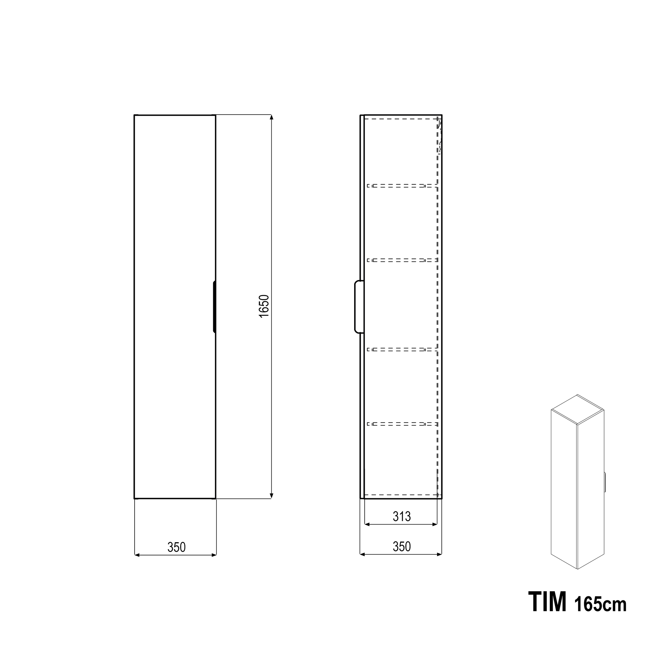 Bathroom furniture set TIM 100 cm with washbasin