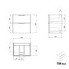 Bathroom furniture set TIM 60 cm with washbasin