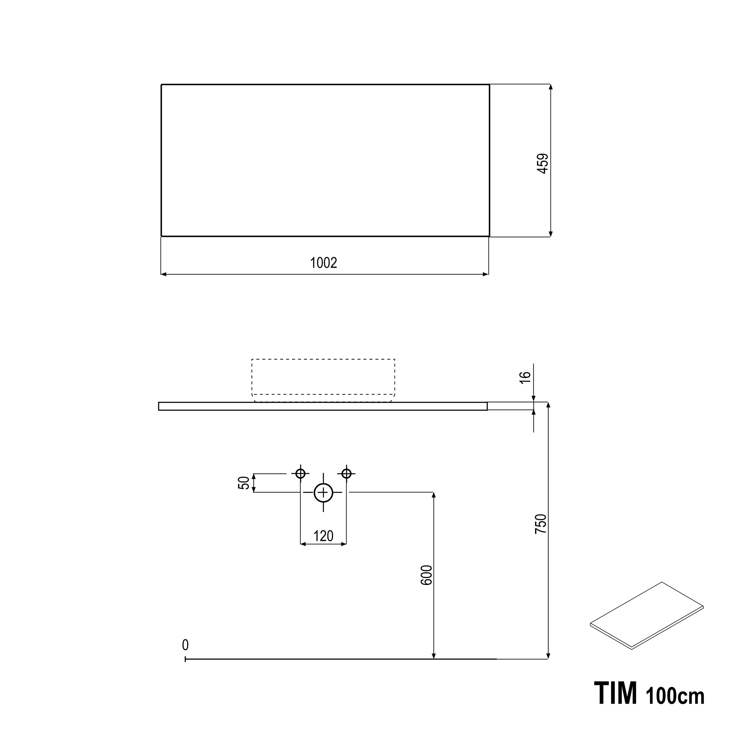 Vanity unit TIM 100 cm