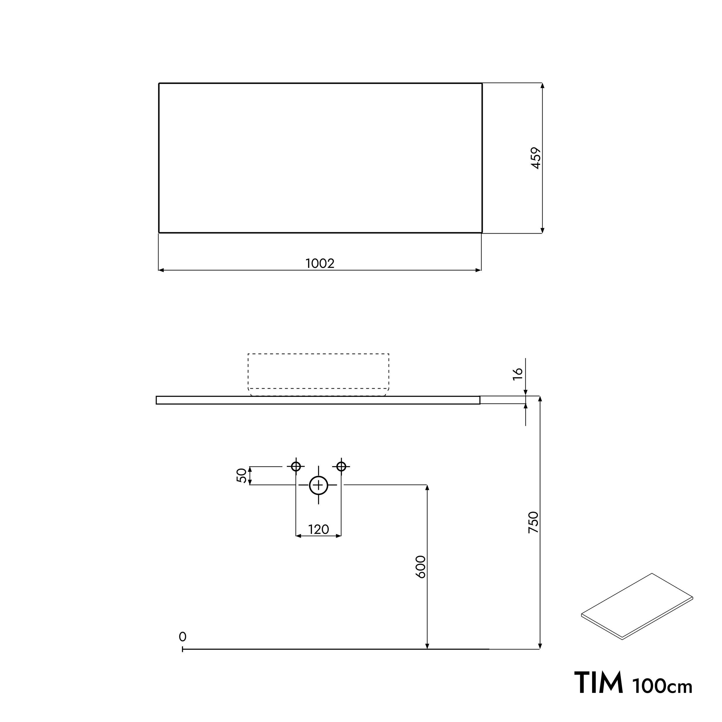 Vanity unit TIM 100 cm
