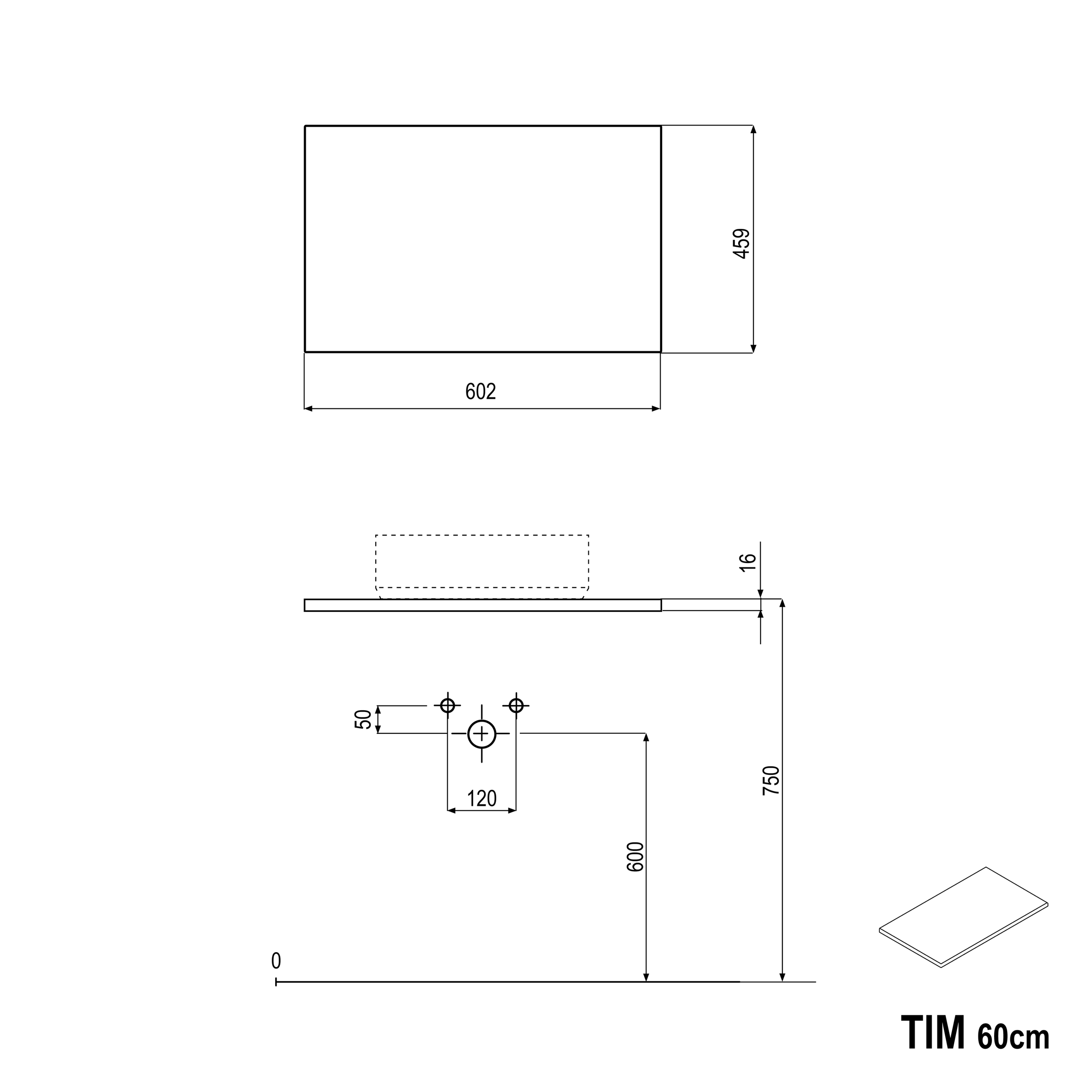 Vanity unit TIM 60 cm