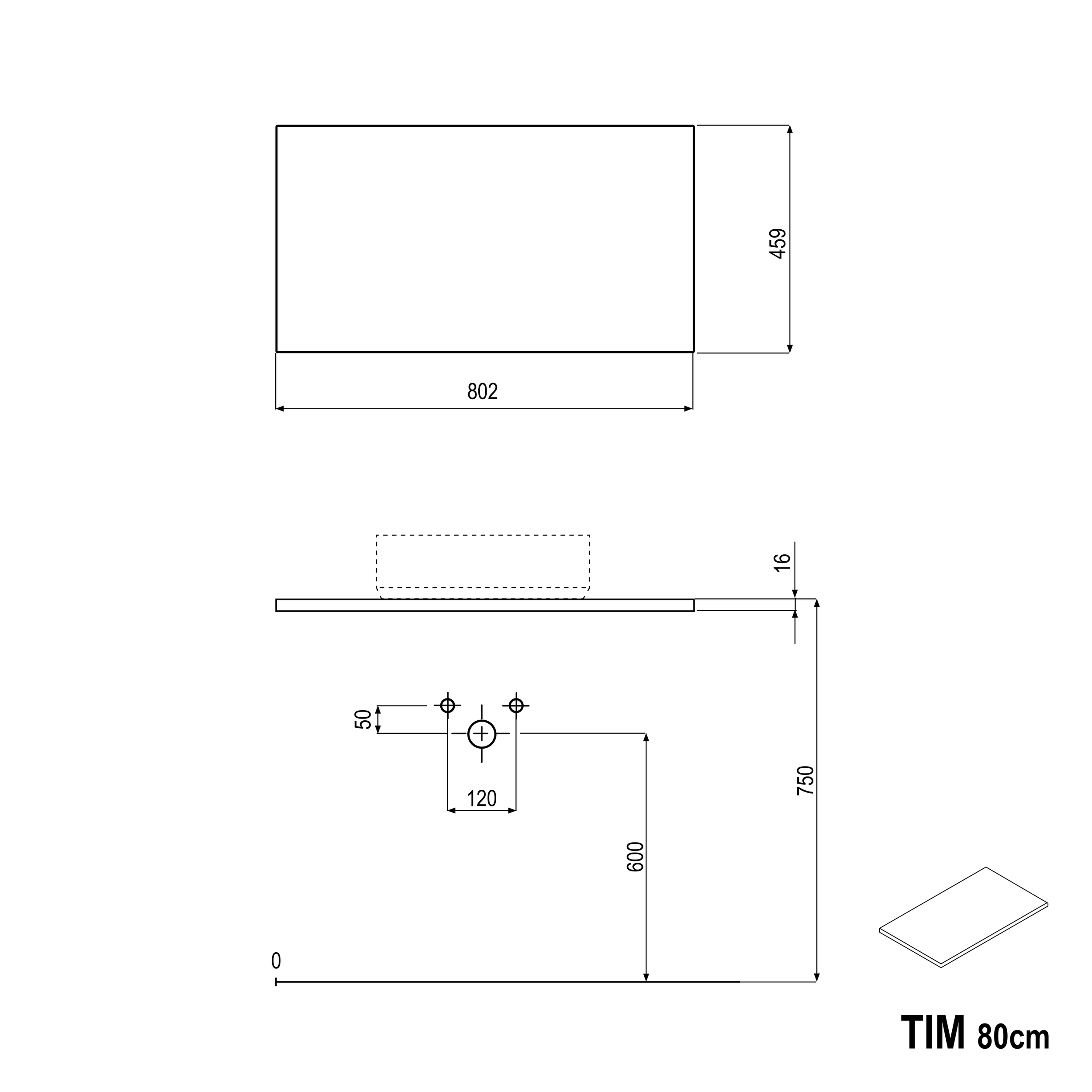 Vanity unit TIM 80 cm