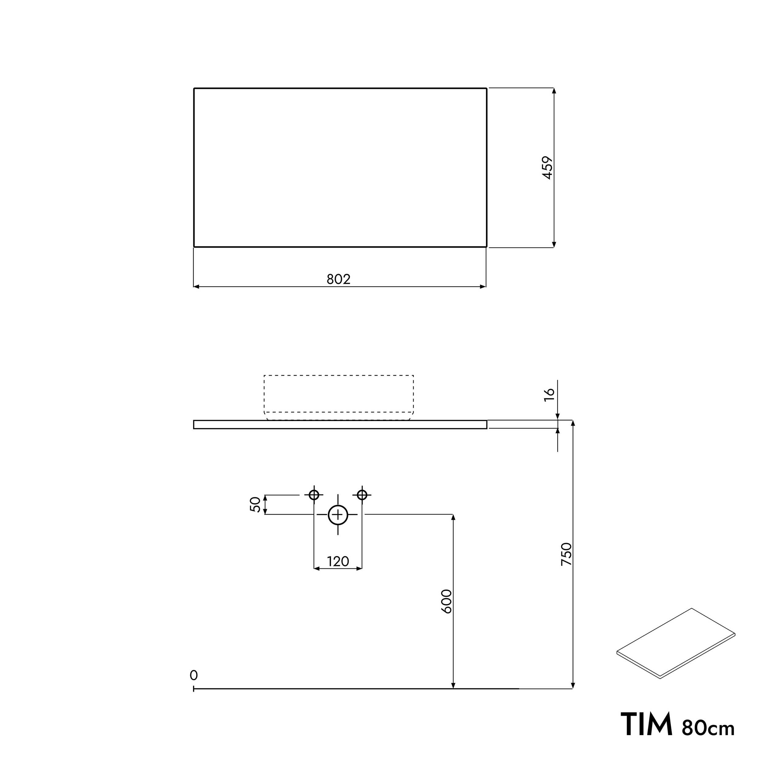 Vanity unit TIM 80 cm